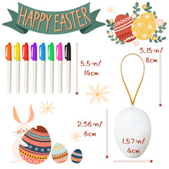 Eight paint markers included for Easter eggs