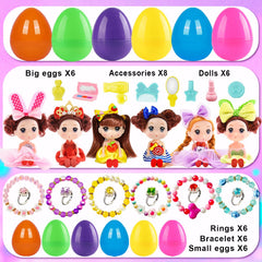 Easter eggs with dolls outfits and accessories inside