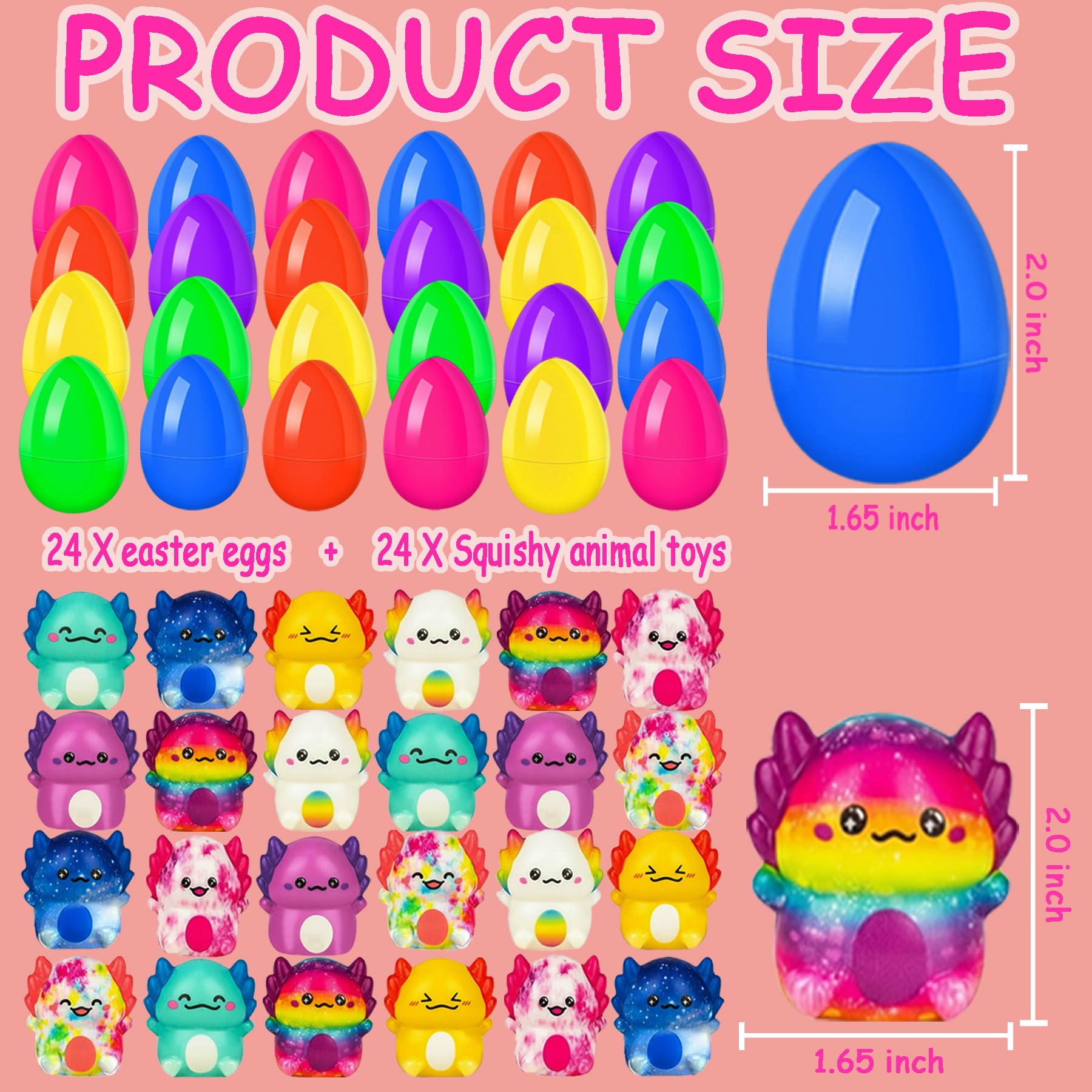 Easter eggs filled with squishy toys for kids