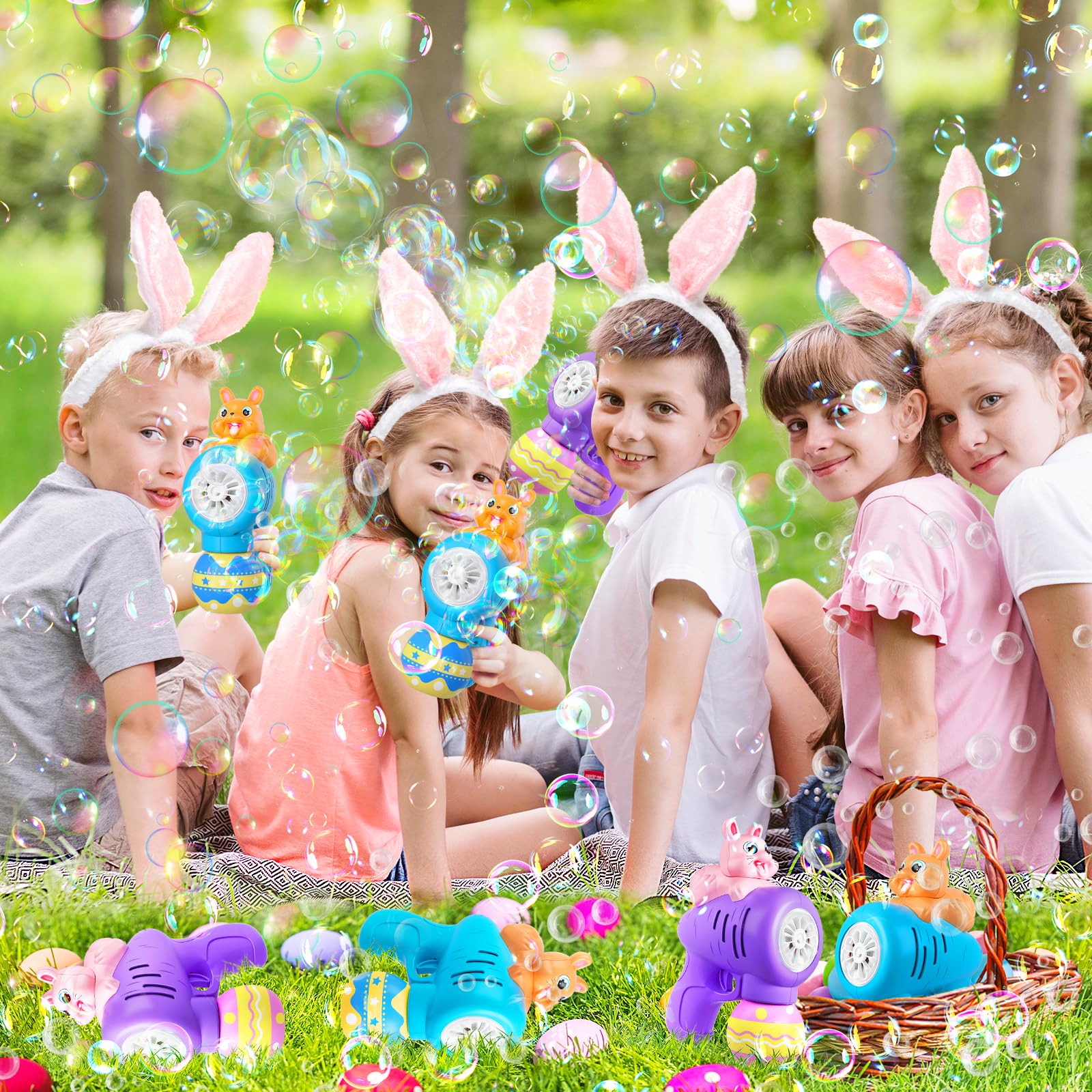 2 pack Easter bubble guns with easy grip handles
