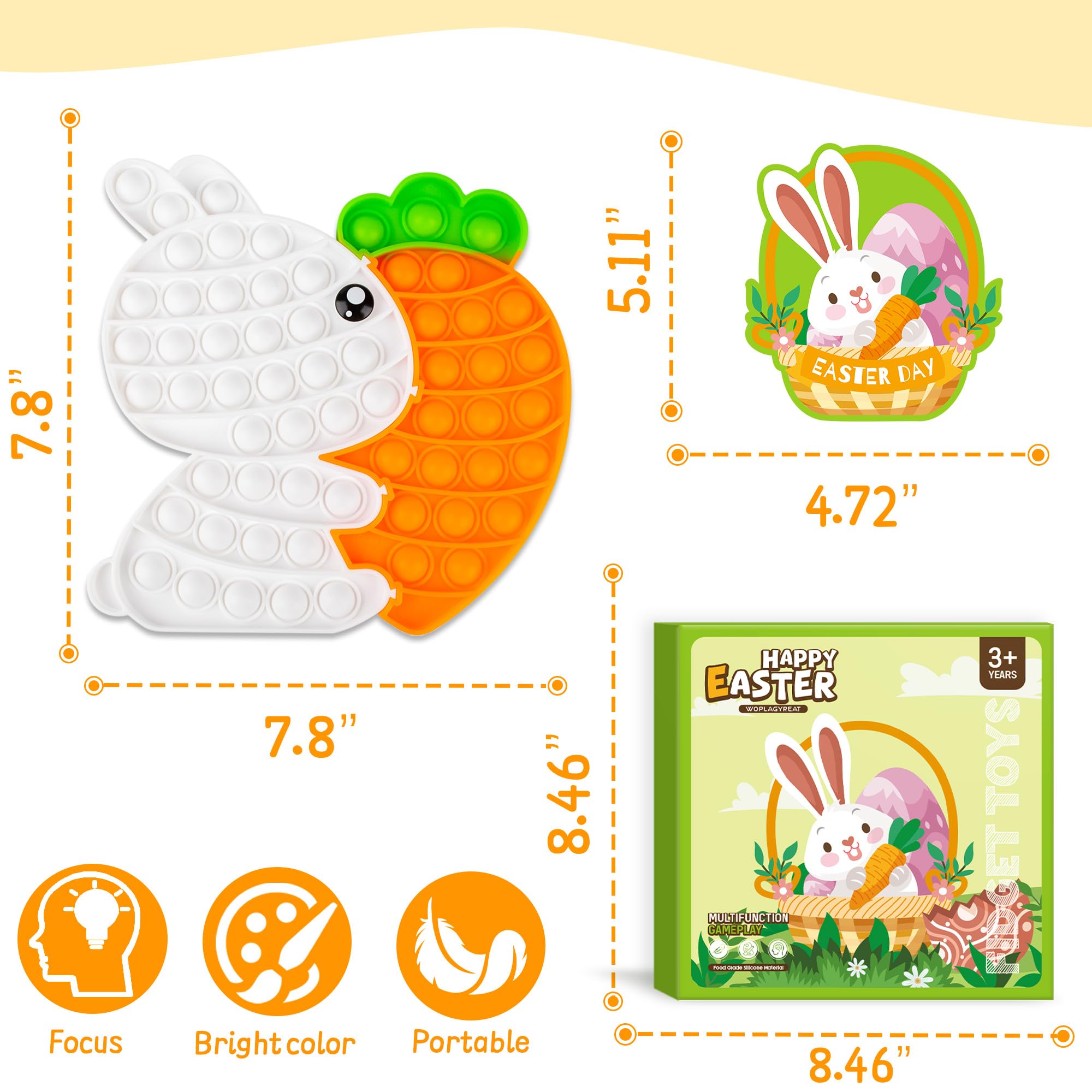Easter themed silicone sensory toy for toddlers