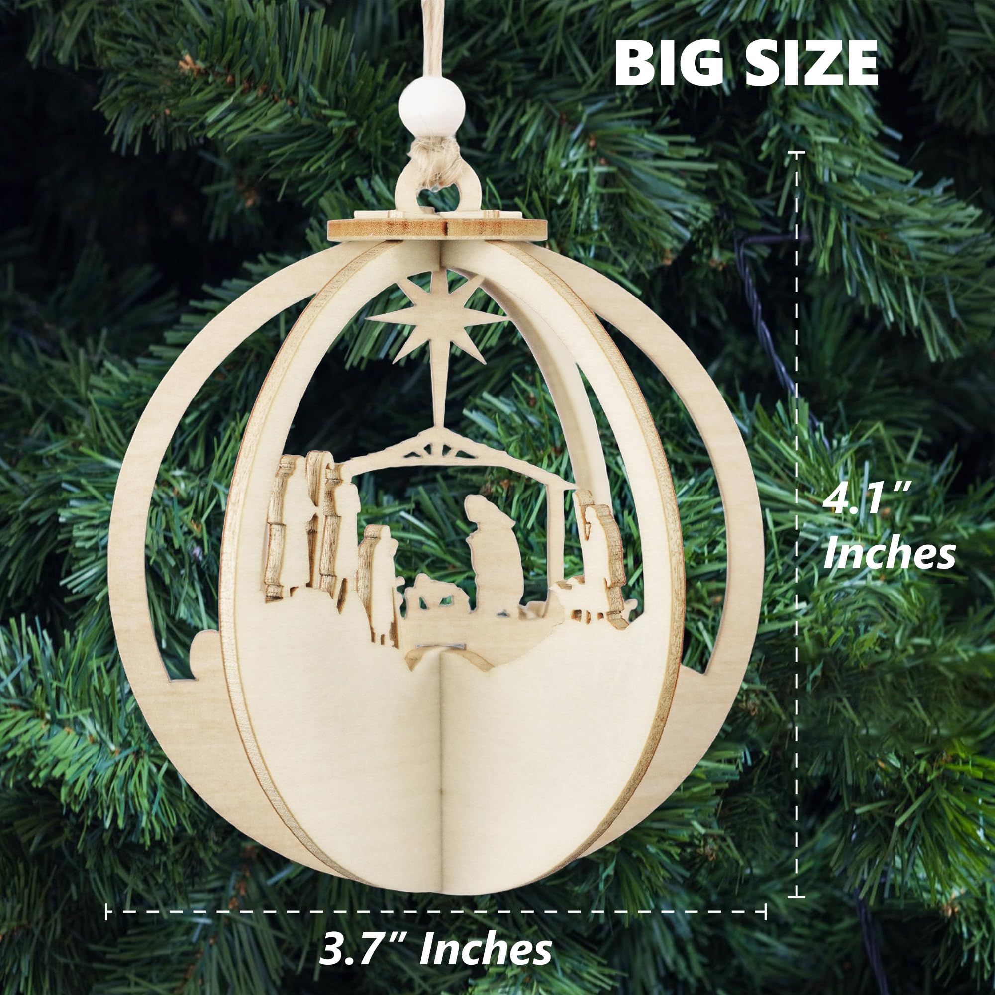 Adult Christmas gifts wooden nativity ornament