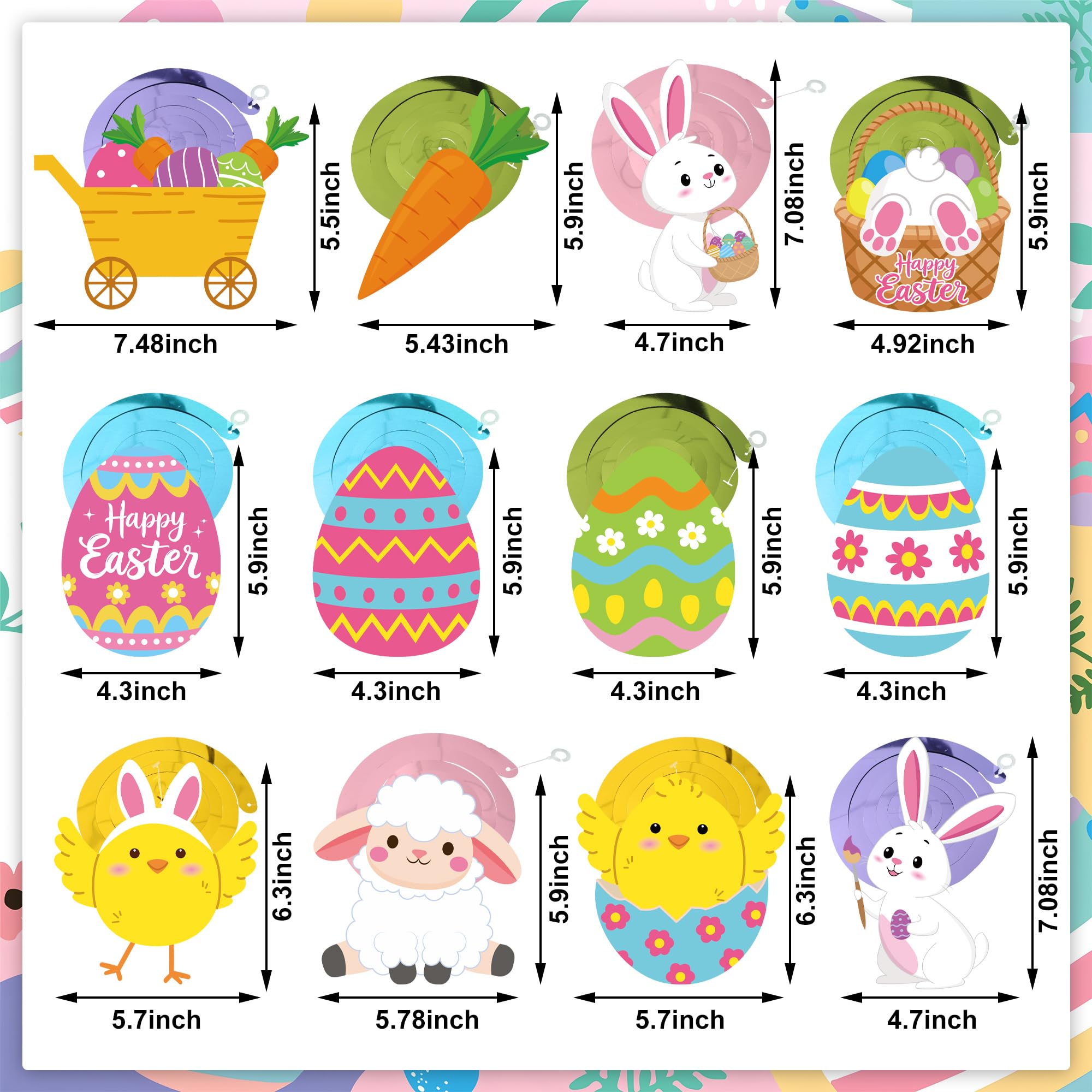 Easter party decorations hanging from banner