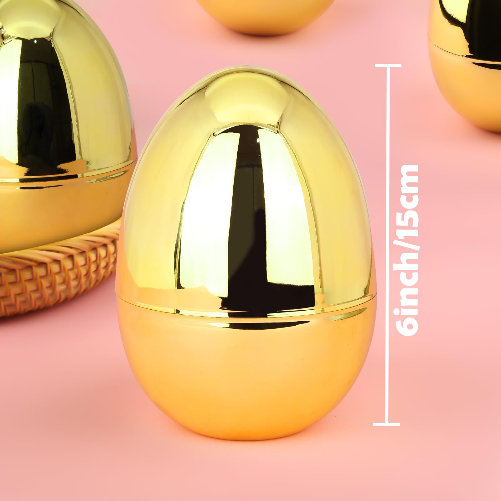 Gold finished jumbo Easter eggs decor for Easter party