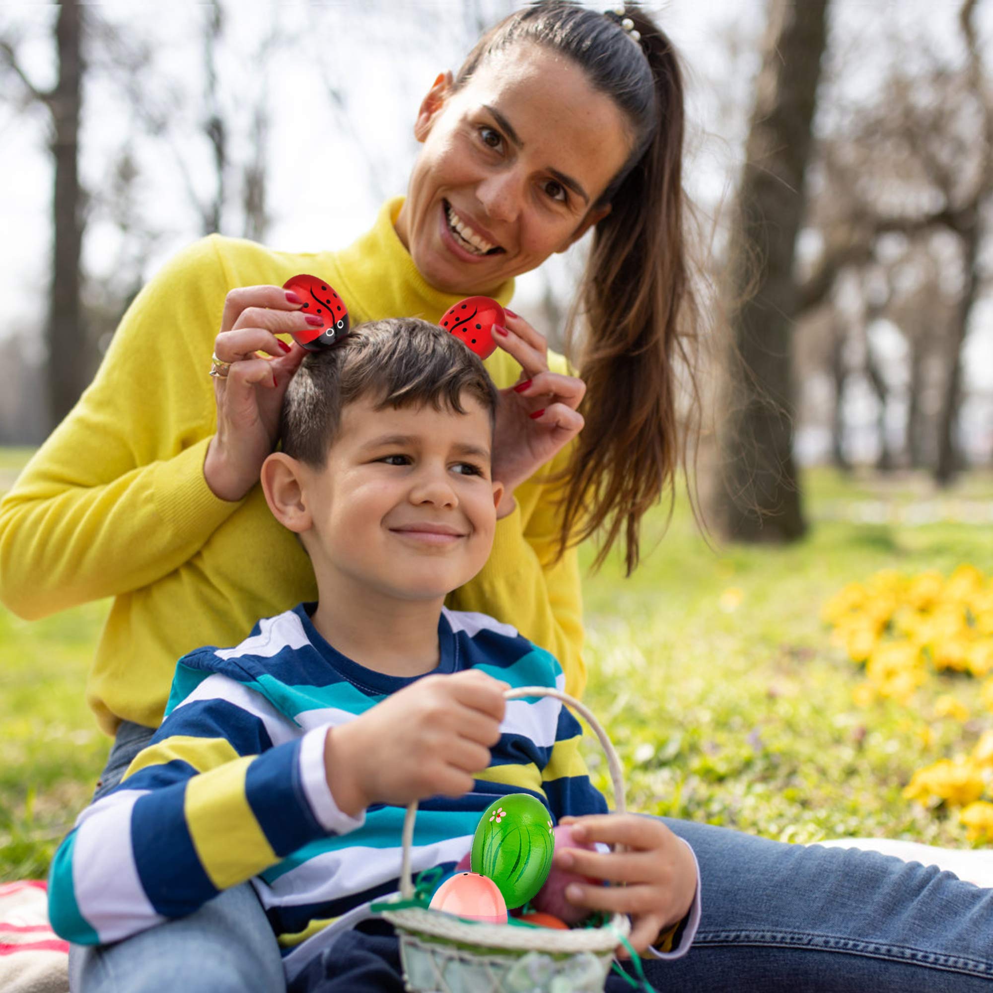 Durable wooden egg shakers with safe inside sand