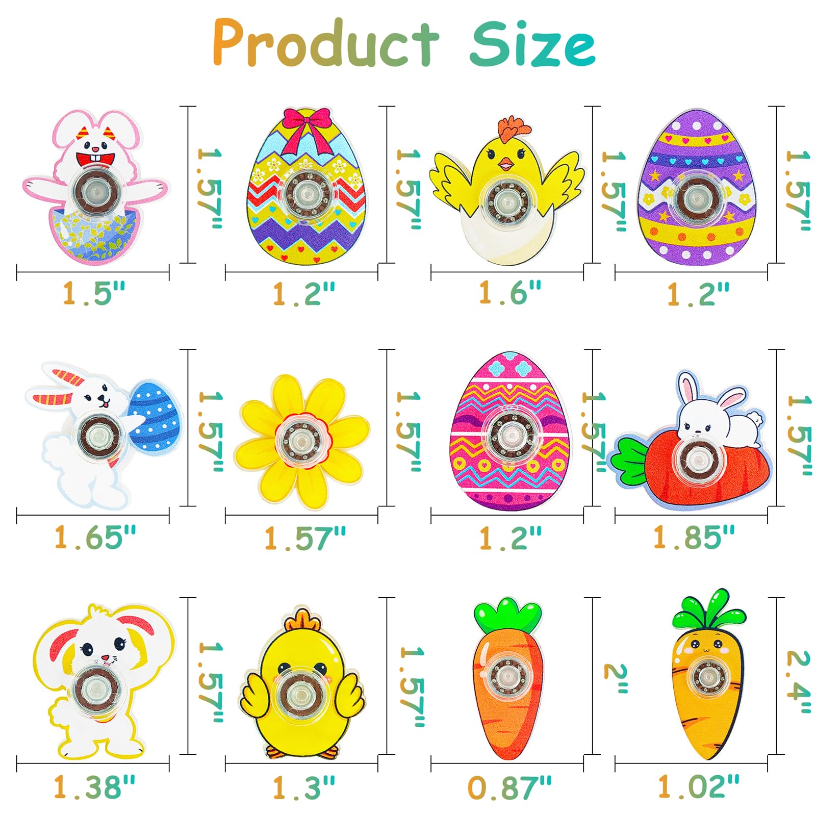Plastic Easter spinners with safe bearings