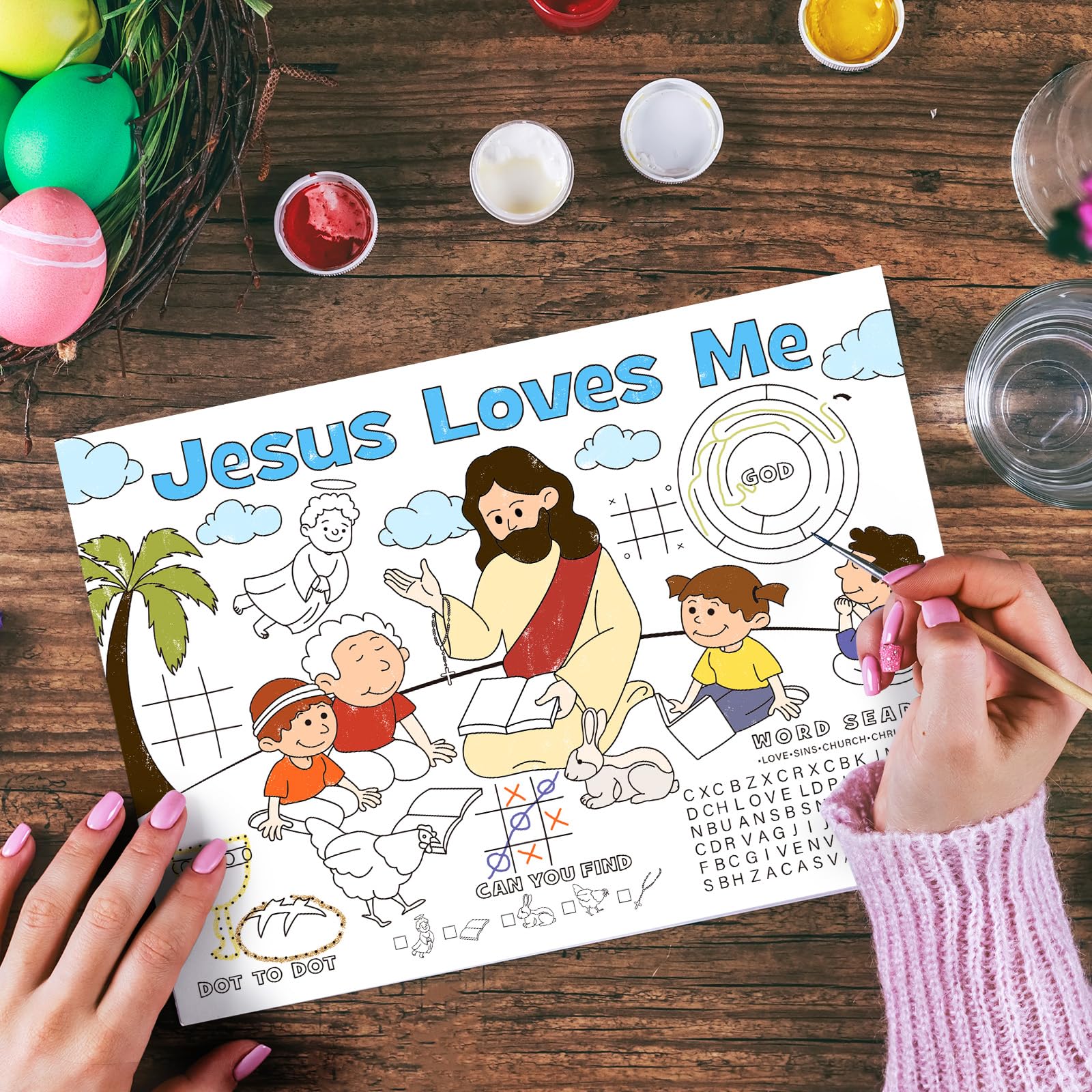 Easter party favors basket stuffers and classroom activities placemats