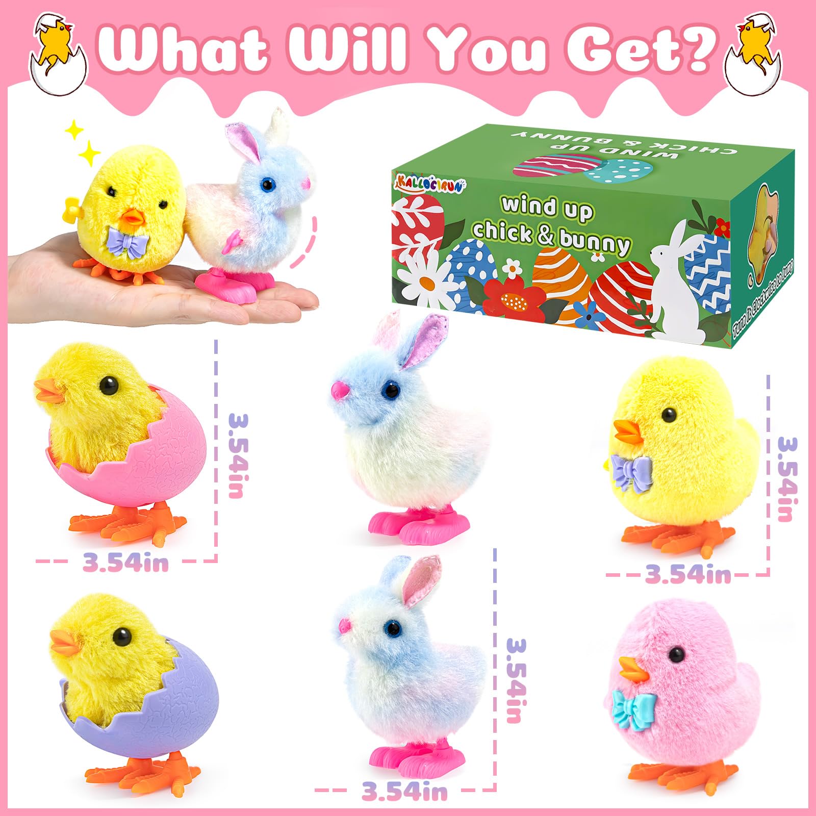 Colorful Easter themed box packaging for wind up toys