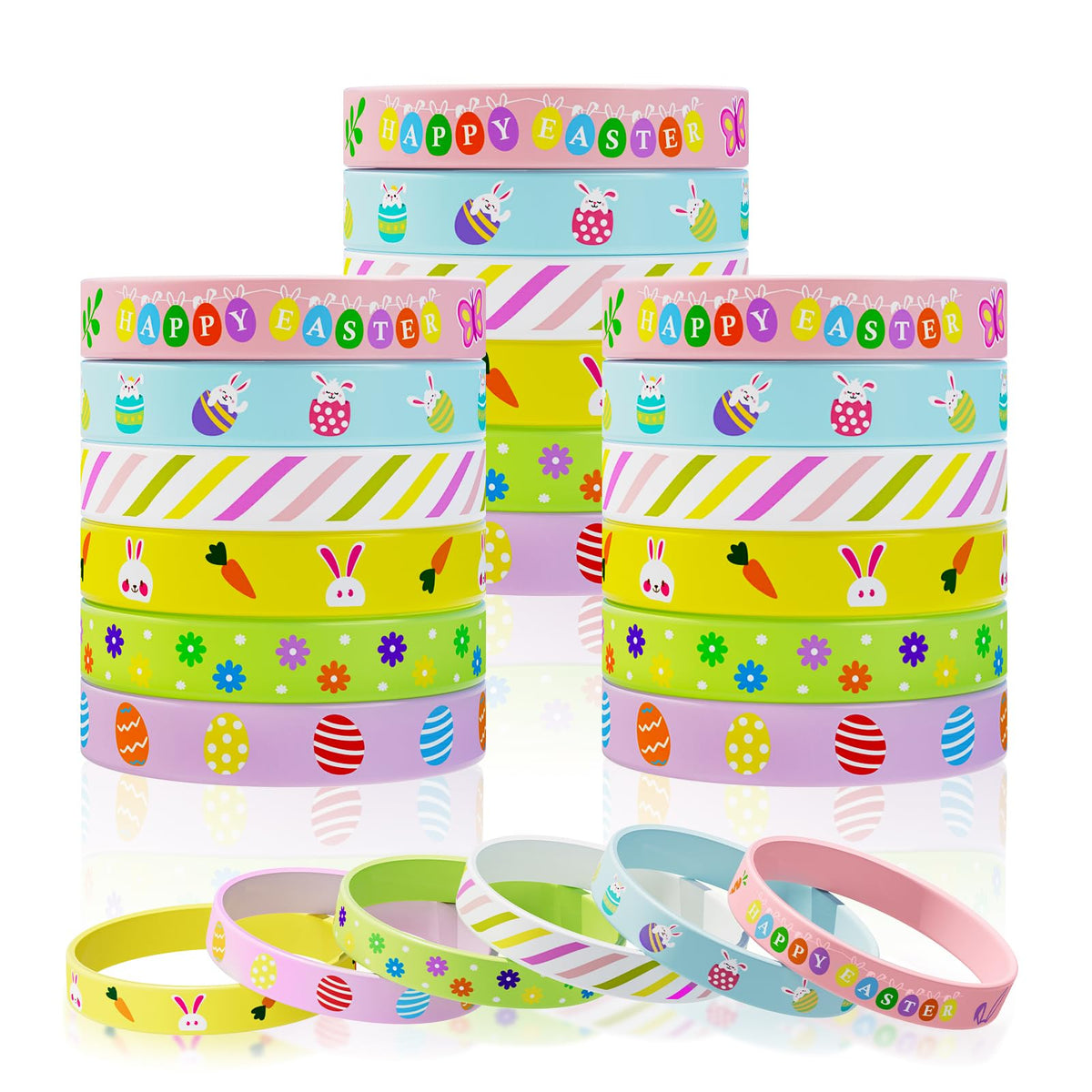 colorful easter bunny and eggs bracelet design for kids