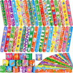 OCTERIC Easter slap bracelets bulk 60 pcs assorted Easter elements