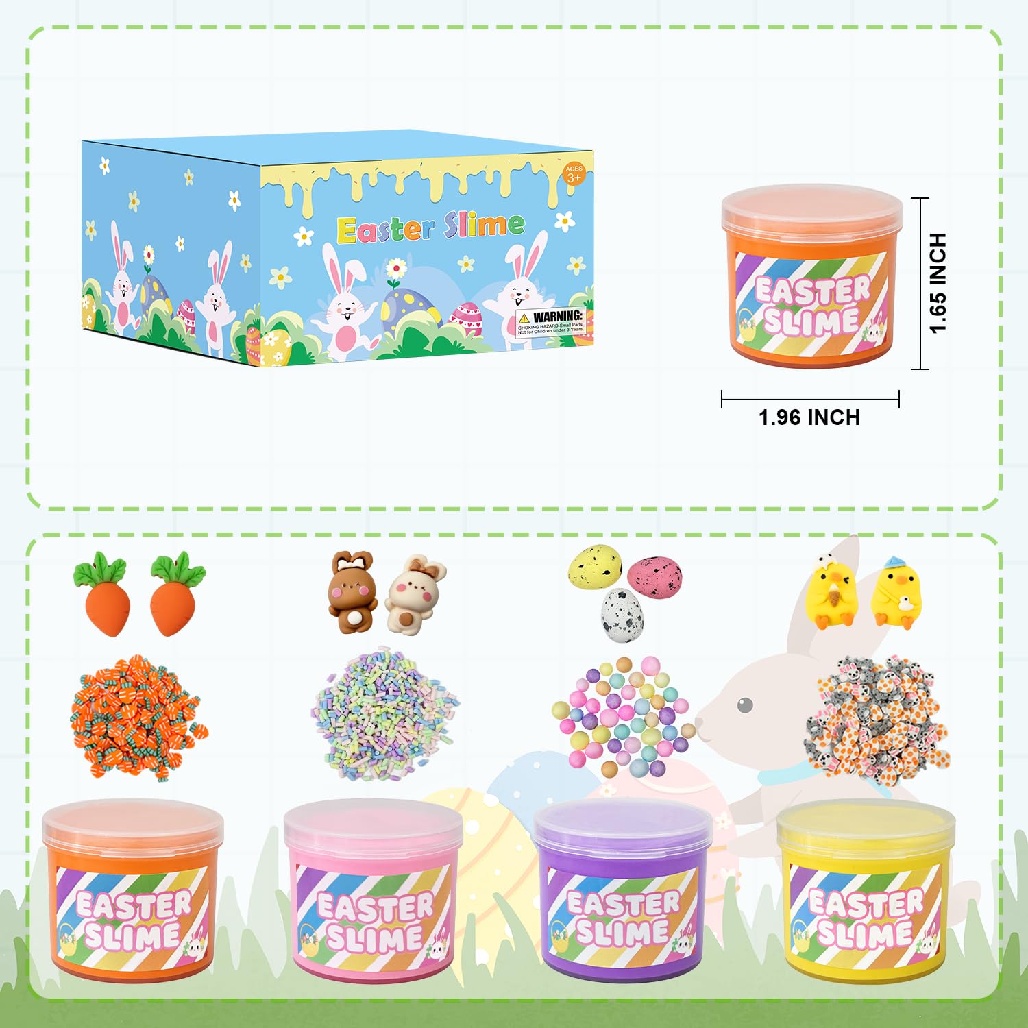 Easter slime kit four colored slime cans image
