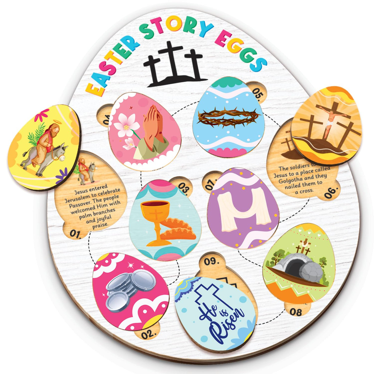 Easter Story Eggs wooden set for kids