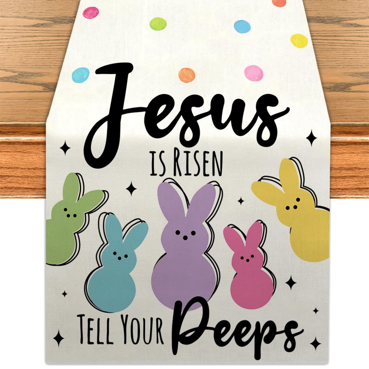 easter table runner 13x72 inches he is risen design