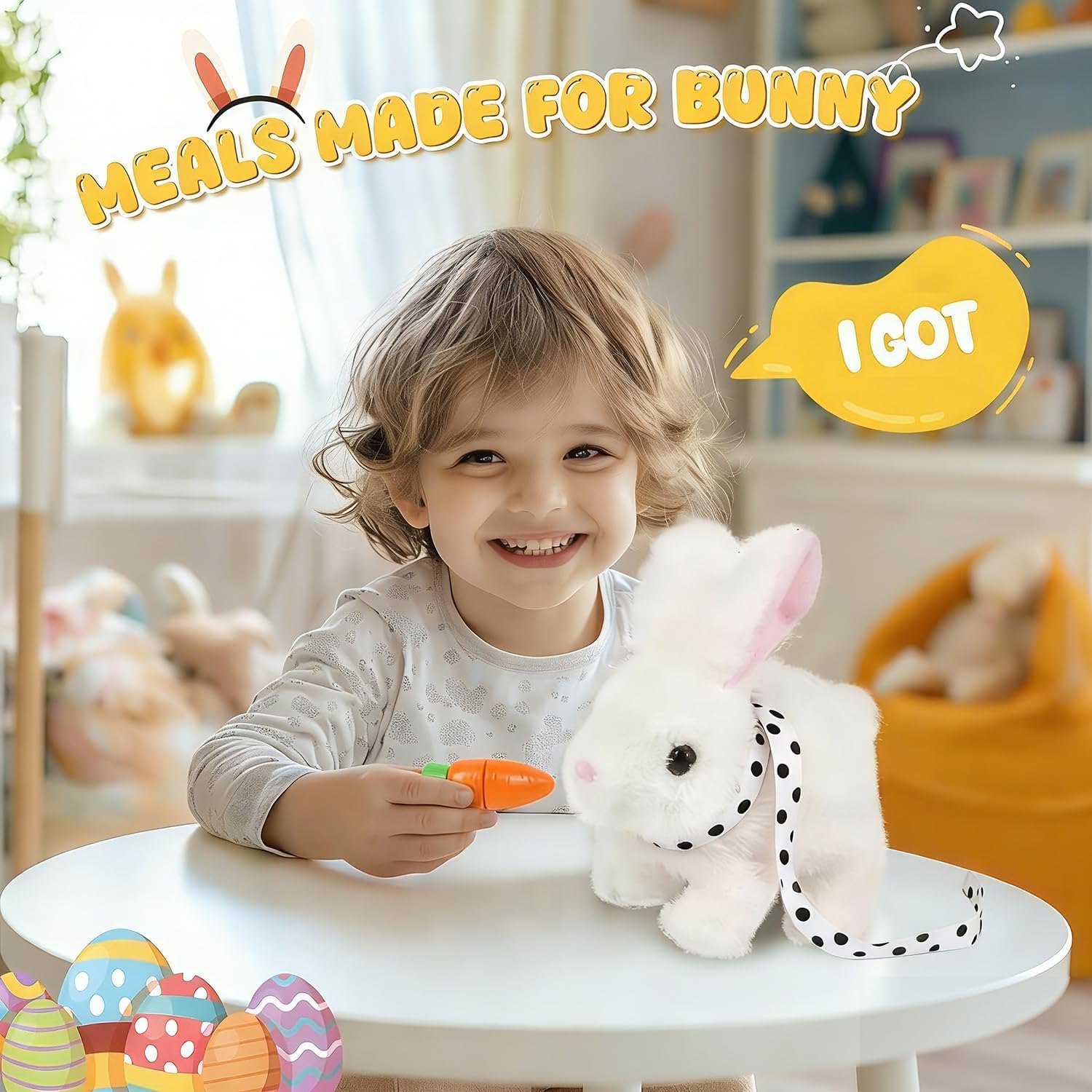 Brown rabbit plush Easter toy for toddlers