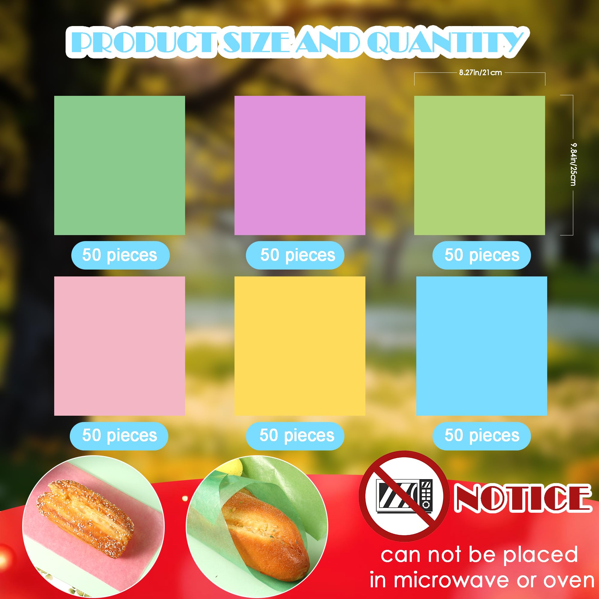 Easter themed wax deli paper pink yellow blue green 9.5x8.3 inches