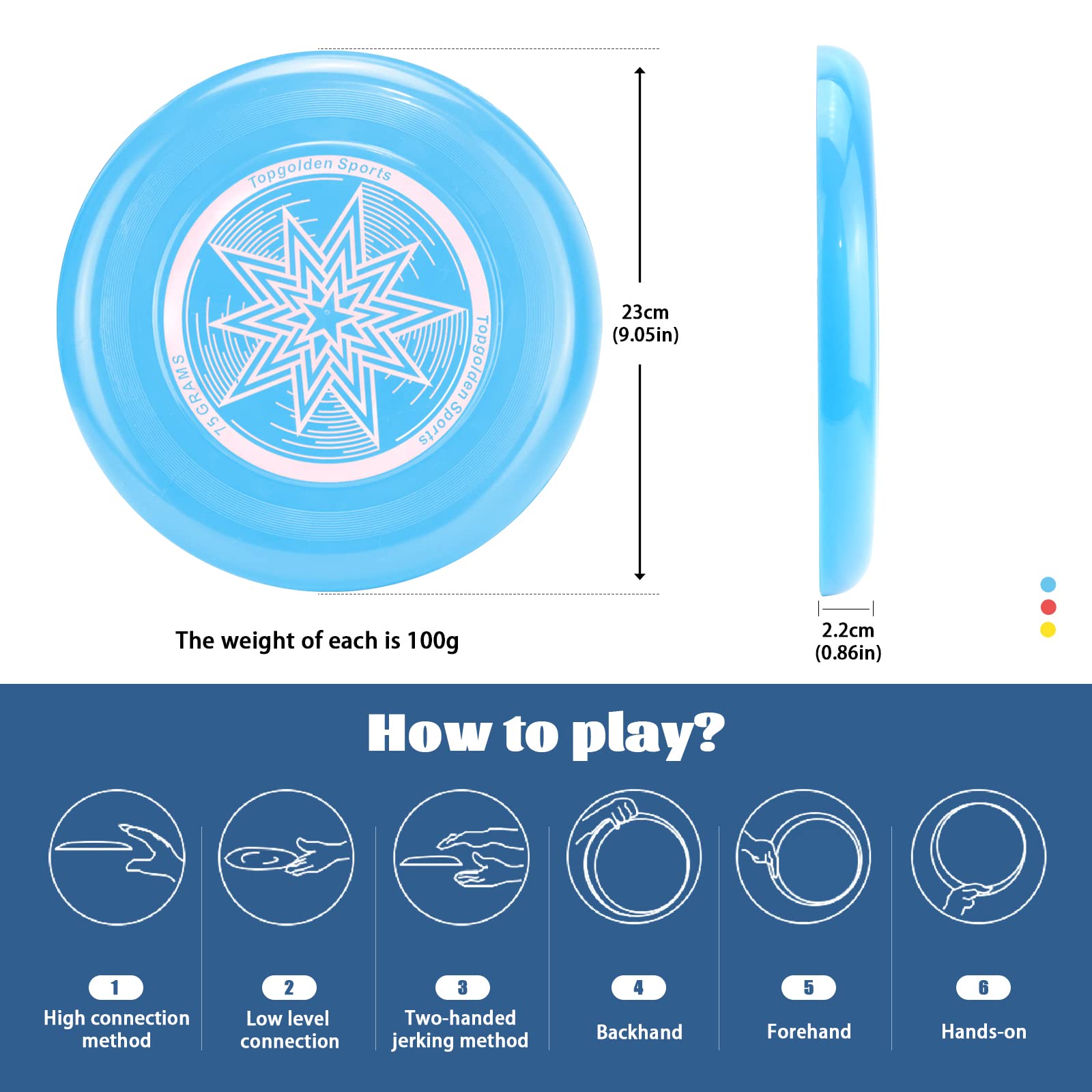 Eastgoing 9 Pack flying discs 9.05 inch diameter