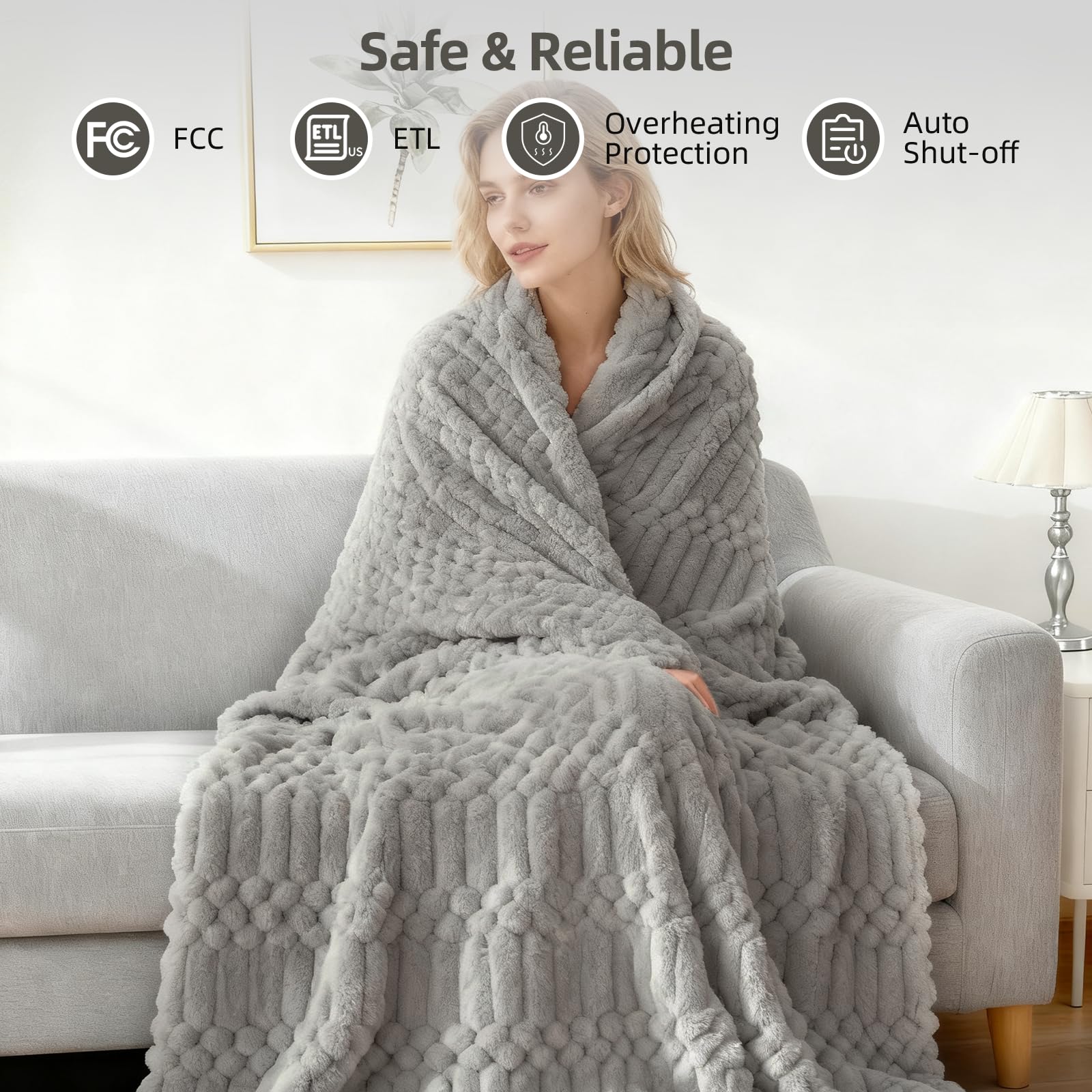  irregular turtleback pattern design on Eastsora heated blanket