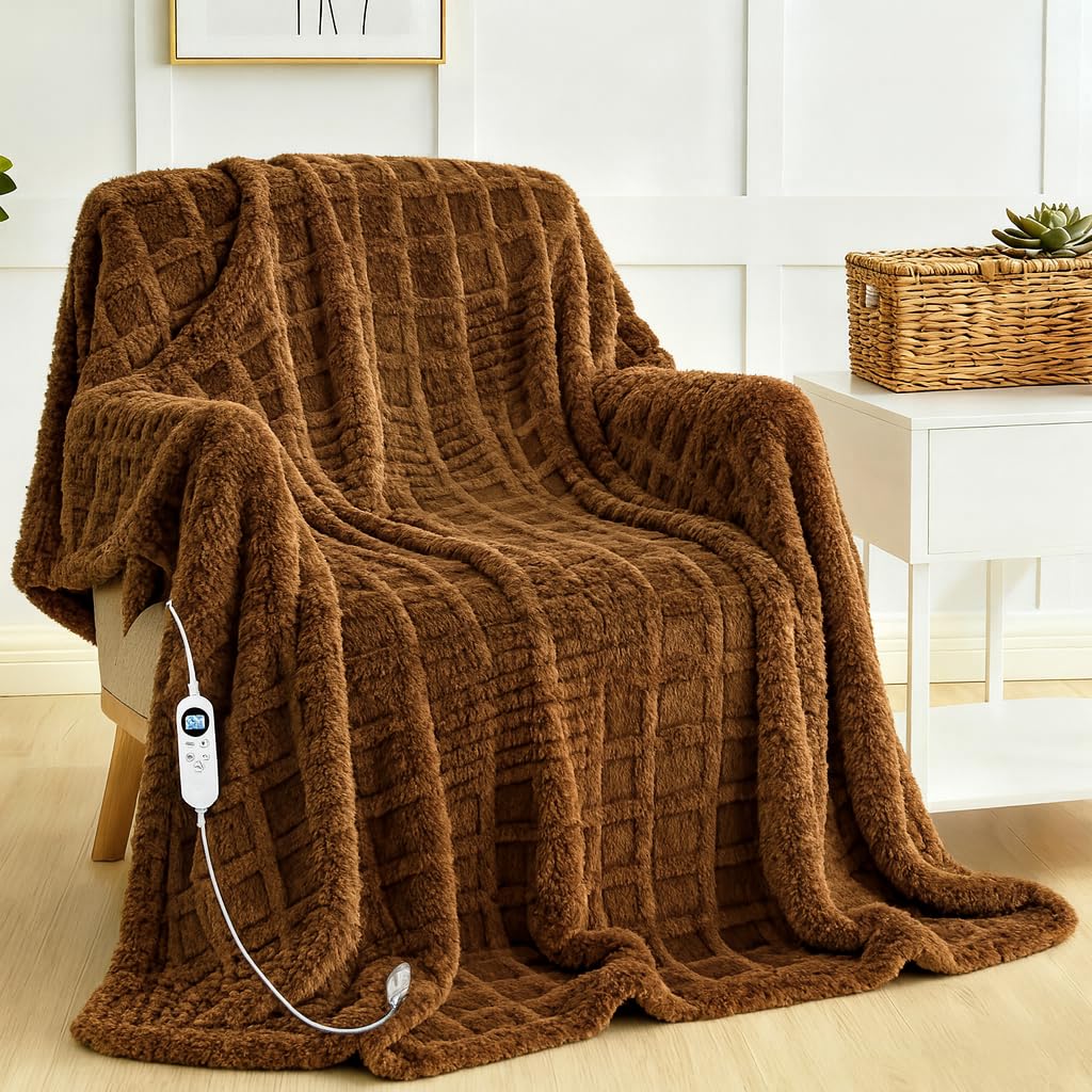 Eastsora heated blanket electric with dual faced velvet fleece