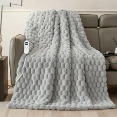 Eastsora heated blanket throw gray front view