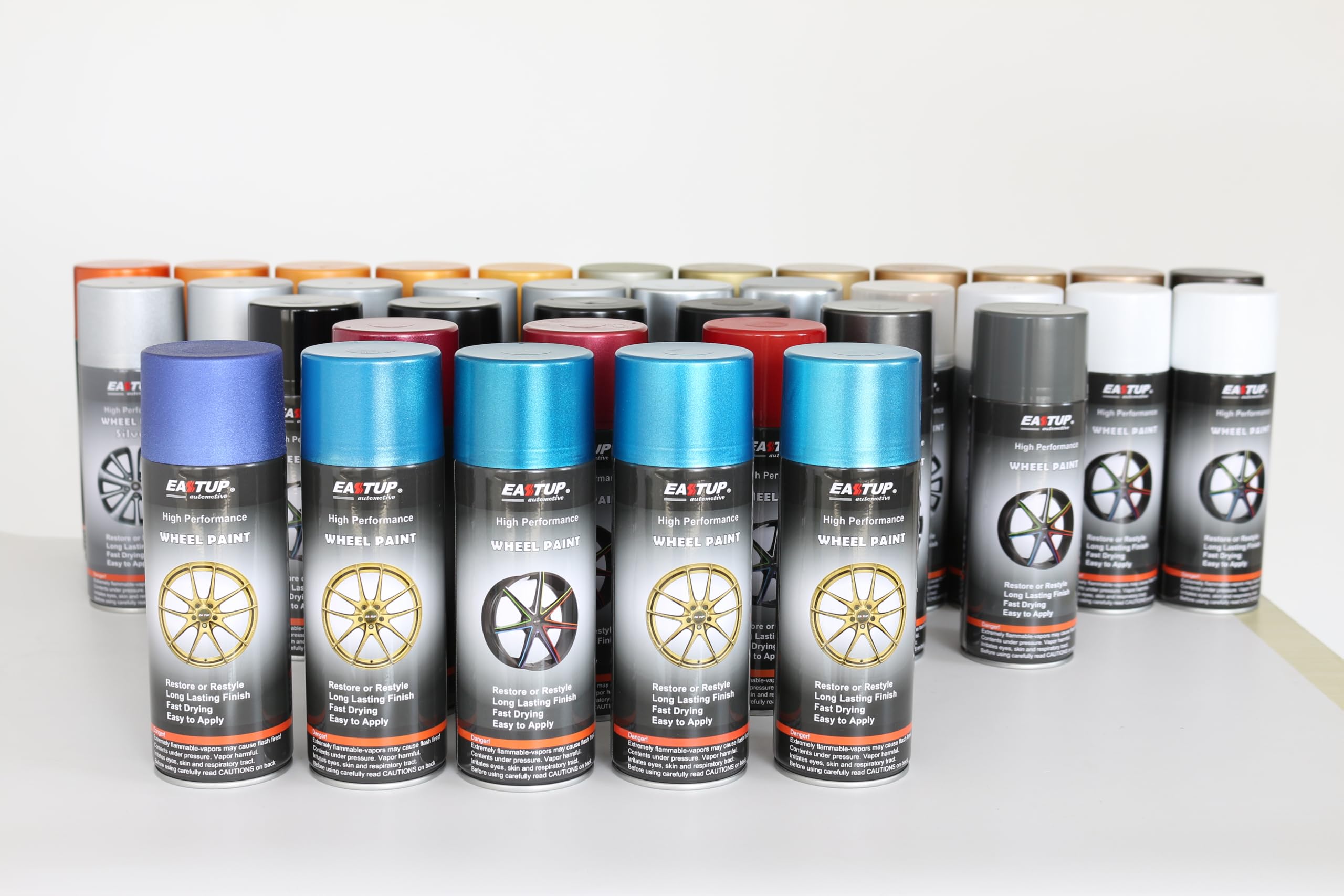 Quick drying rim coating spray can shown