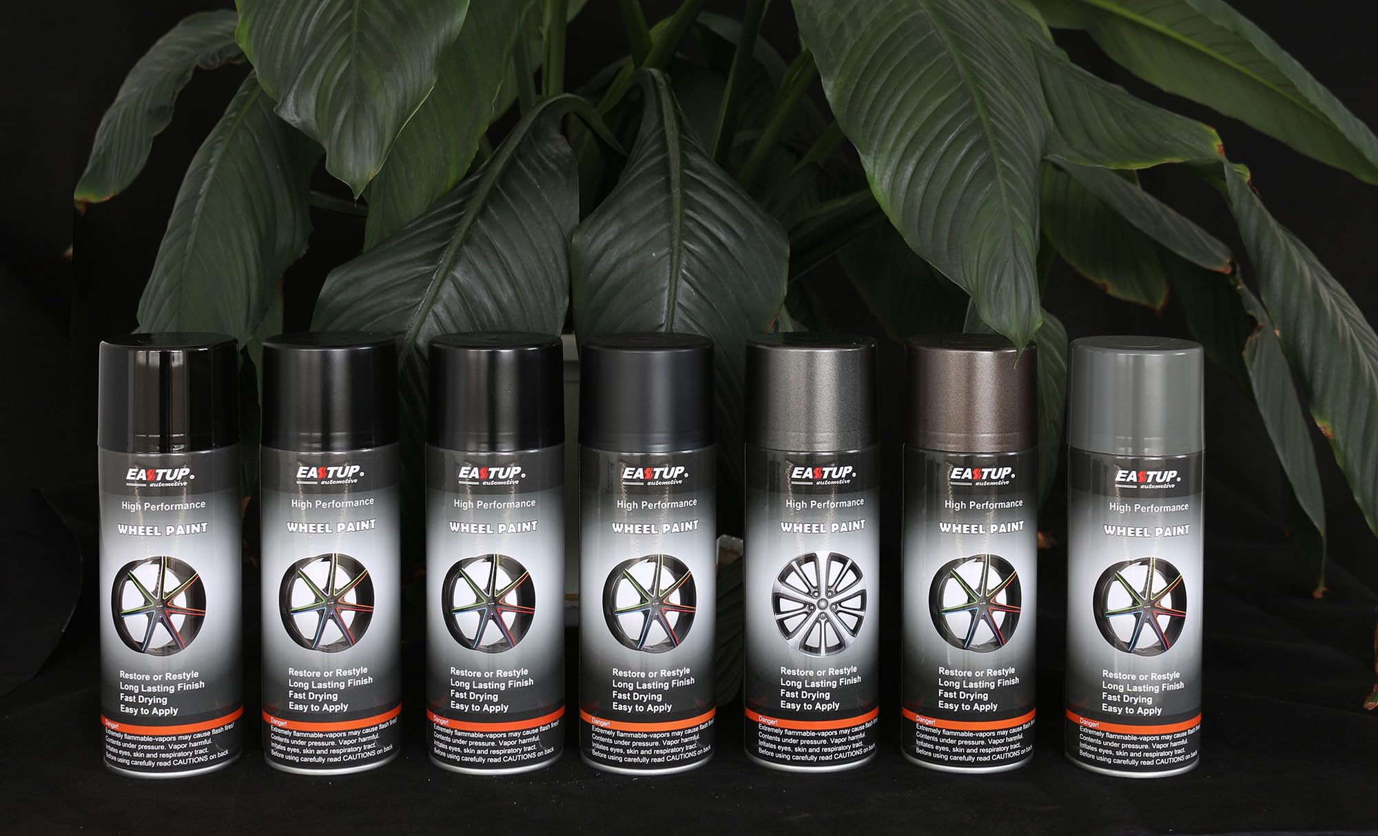 Wheel paint packaging showing color options and branding