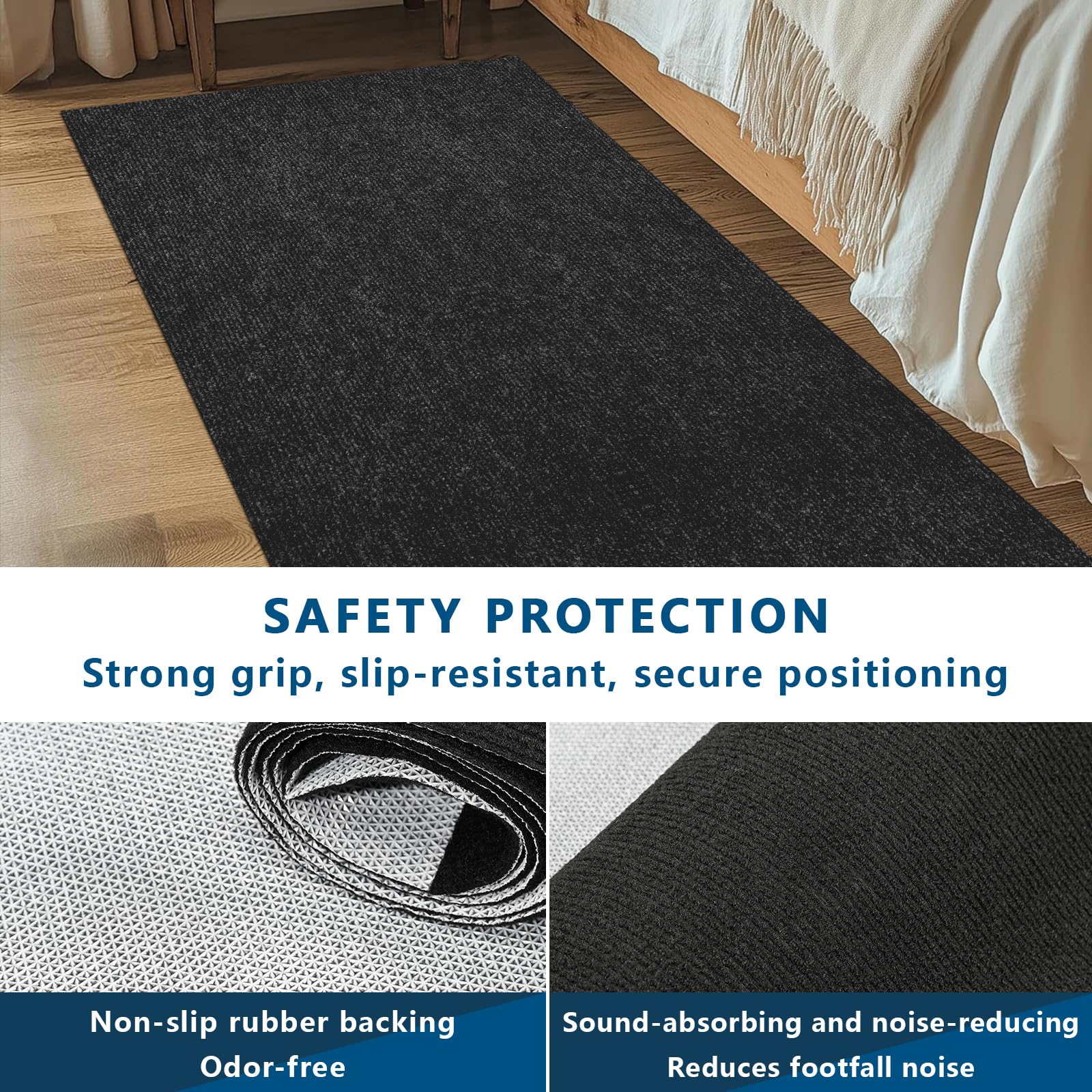 Soft polyester blend in this outdoor indoor runner rug