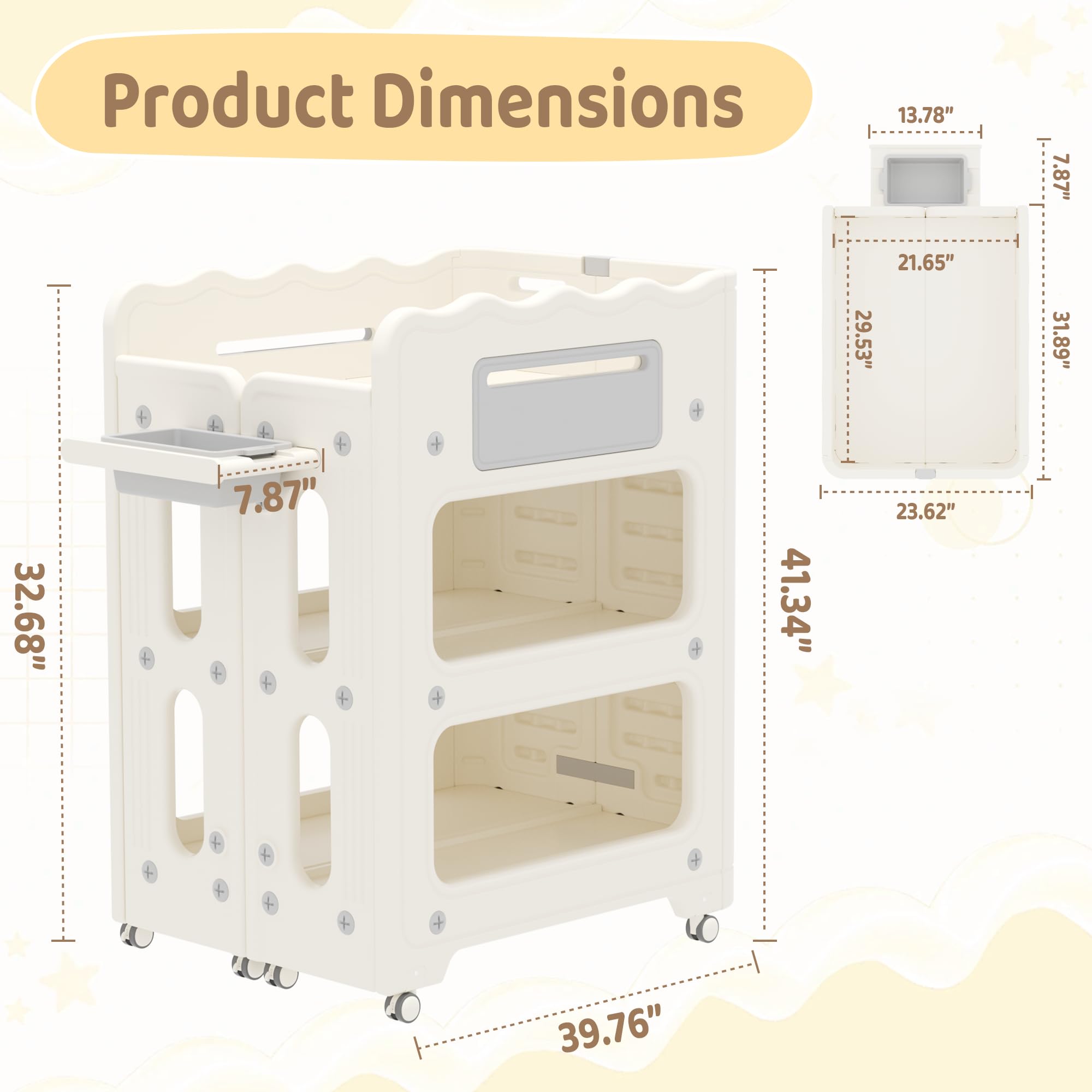 Travel-ready baby changing table with easy-clean surface