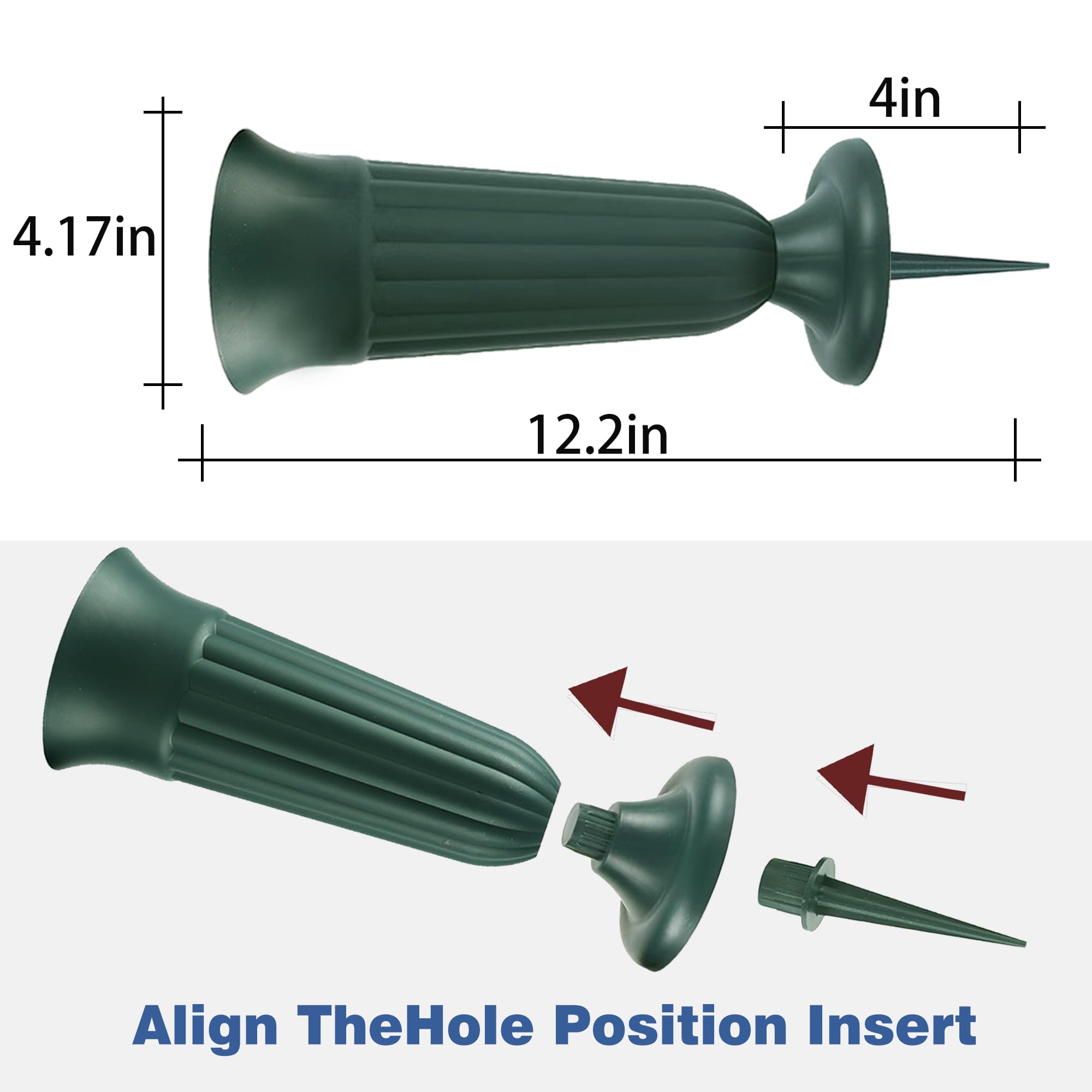 Vase with pointed top for graveside insertion
