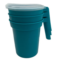 Leak resistant straw port lid on water pitcher