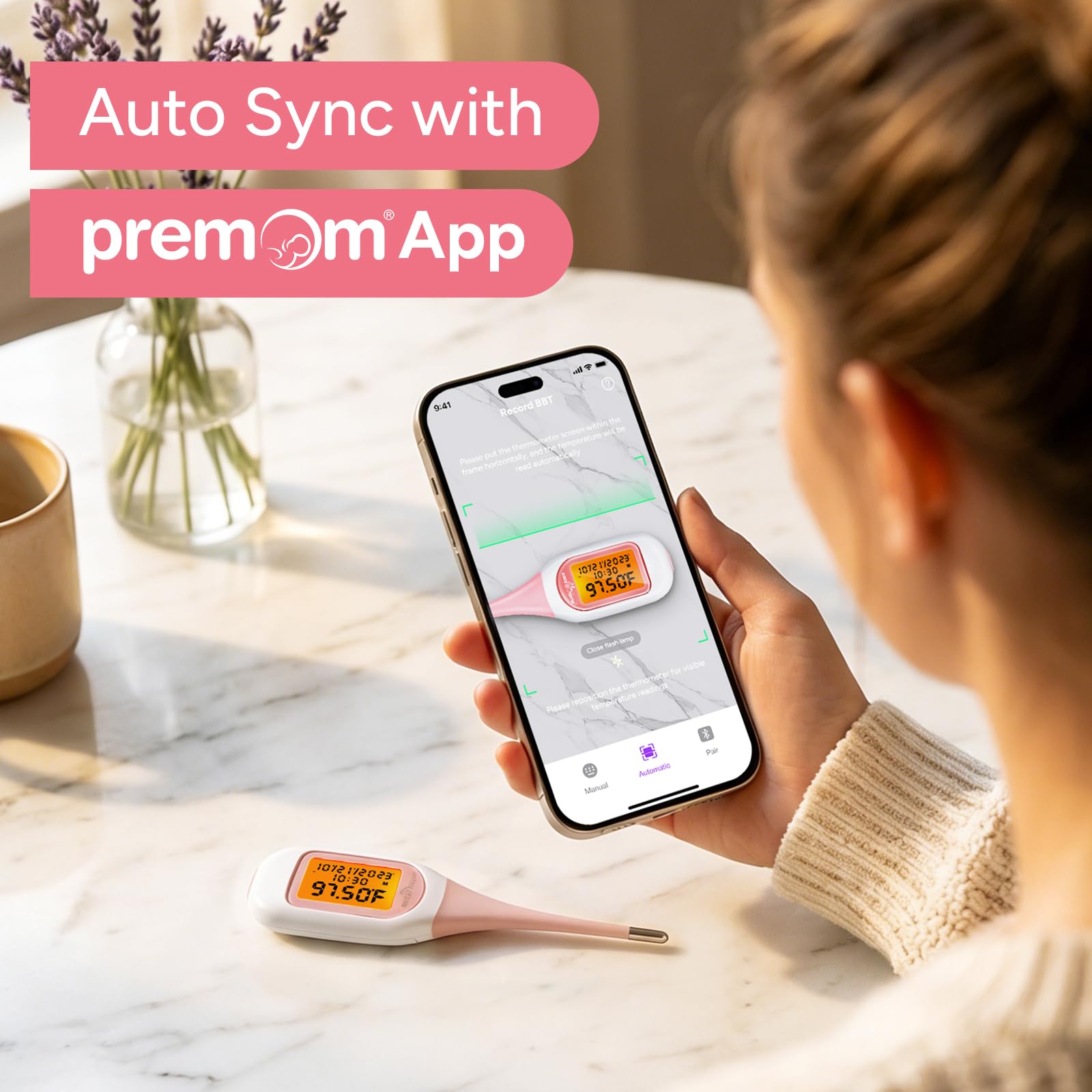 Pre-installed battery life about 3 months easy@Home thermometer