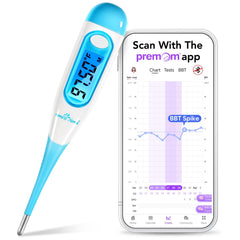 easy@Home digital basal thermometer for adults with blue backlit screen