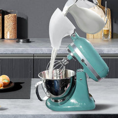 Easy pour no-mess funnel for KitchenAid mixer