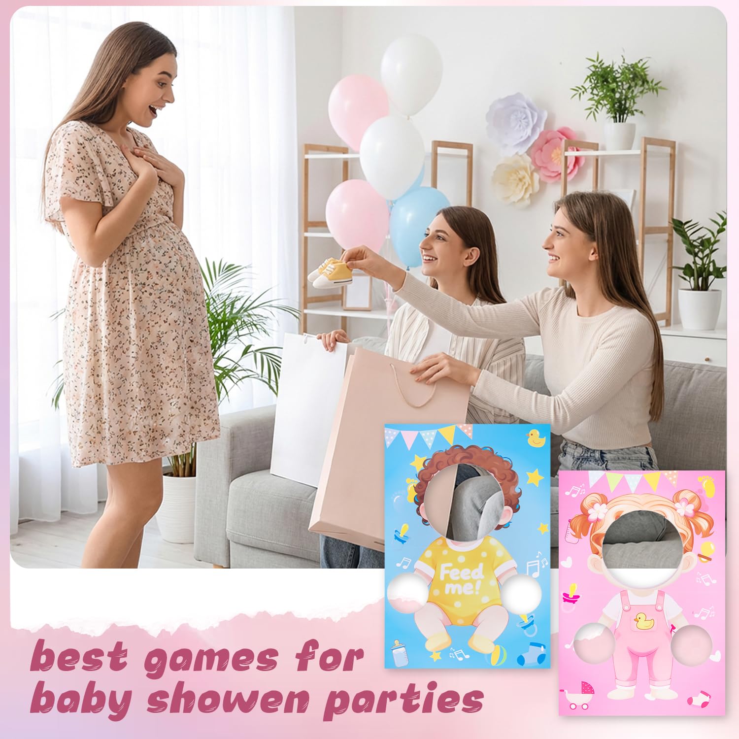 Gender reveal baby shower game set supports up to six teams