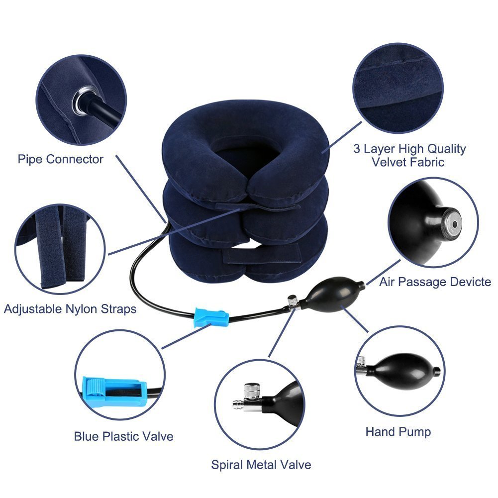 Soft comfortable neck traction device suitable for travel