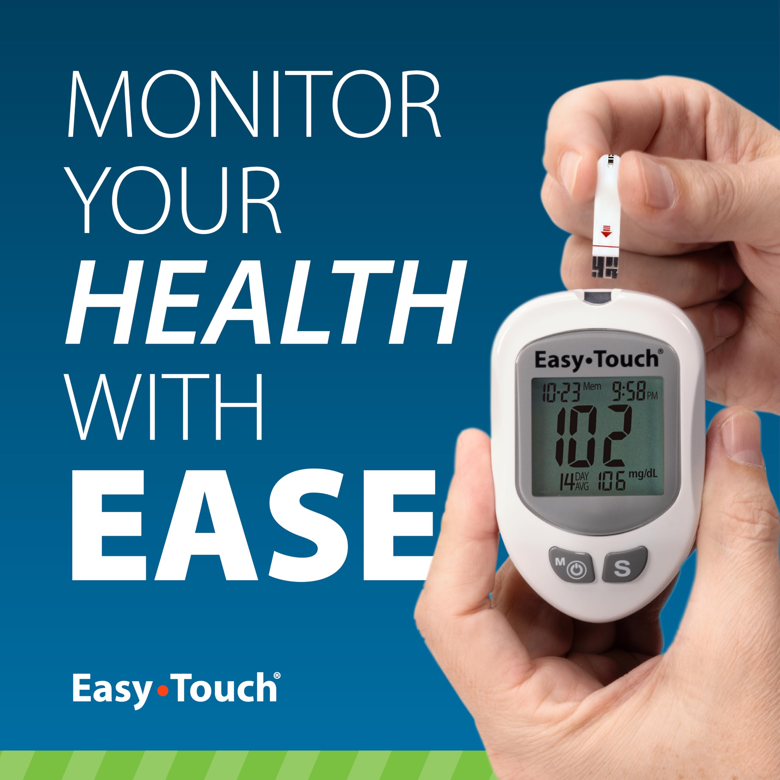 Easy Touch Glucose Test Strips used with EasyTouch meter for home monitoring