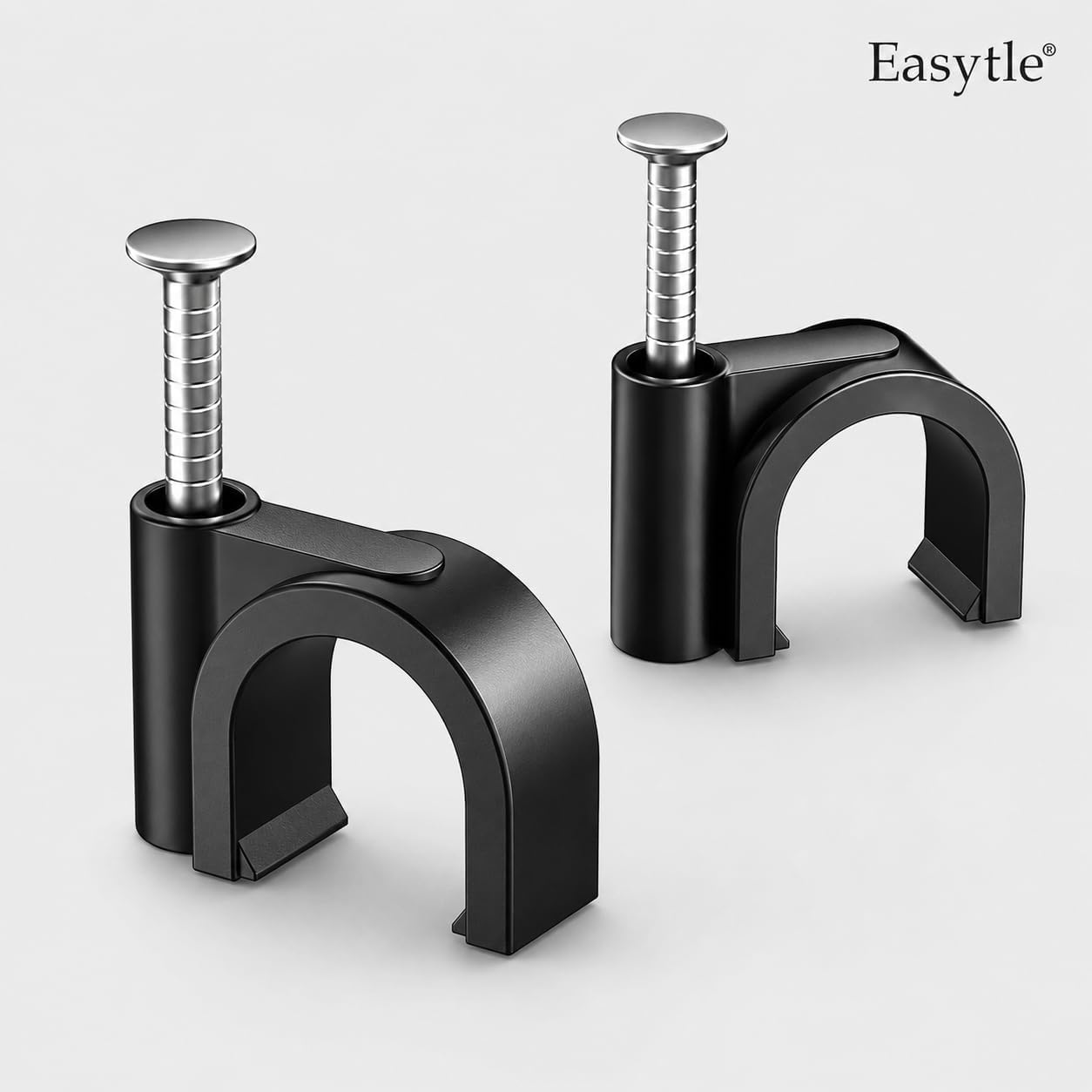 Black plastic cable clamps Easytle 100 pcs