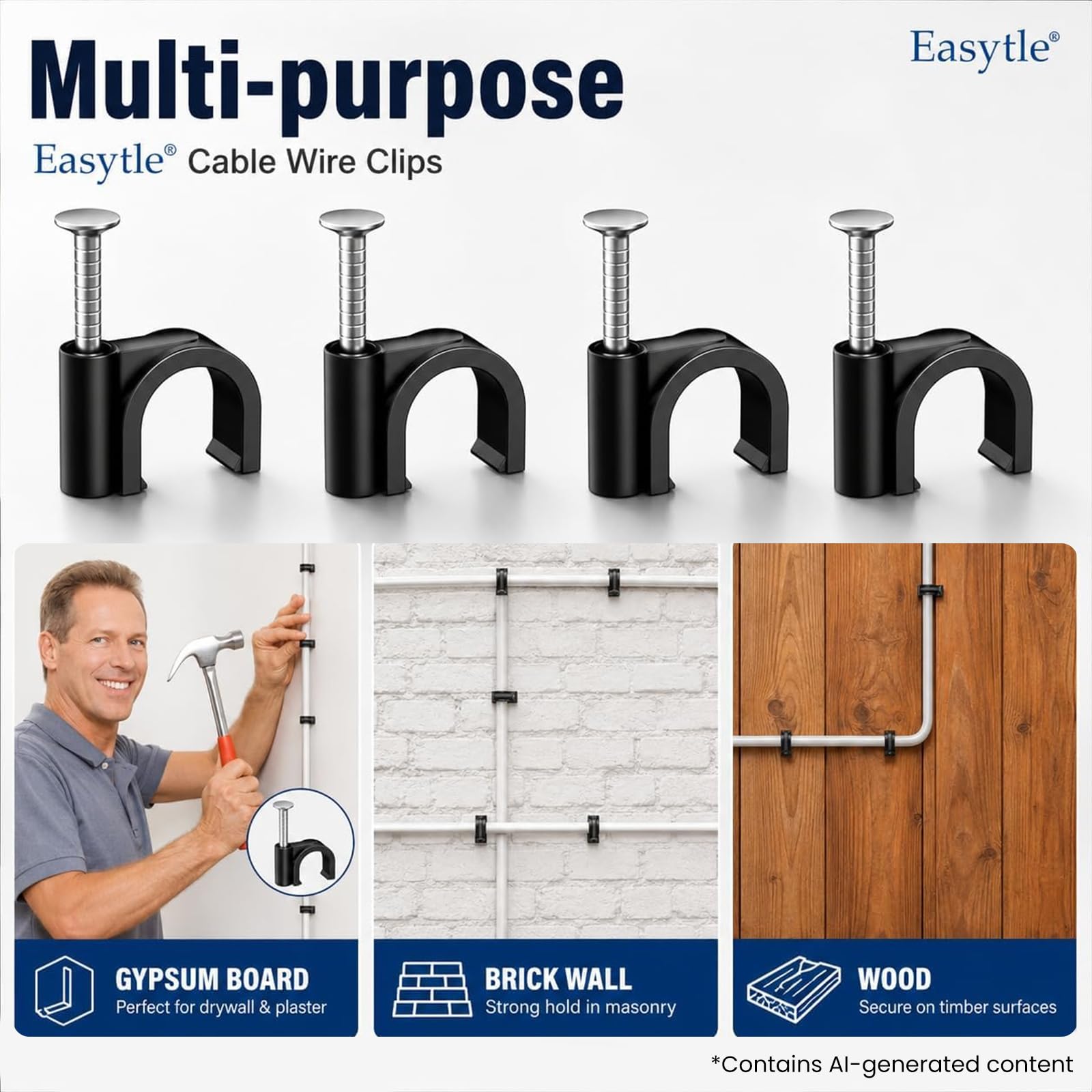 RG6 RG59 CAT6 RJ45 cable clips Easytle
