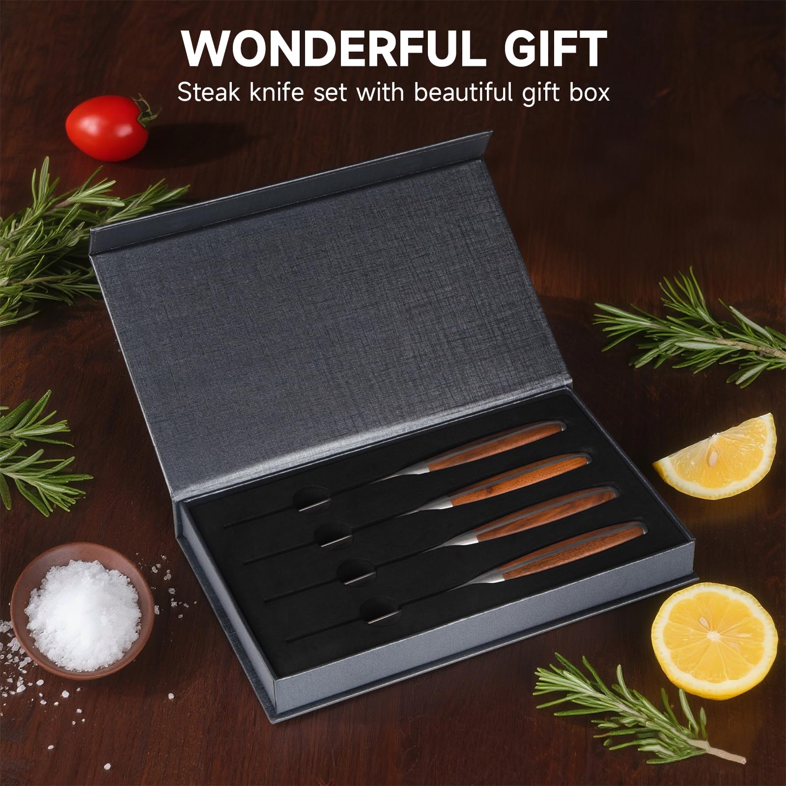 No-contact design feature on steak knives