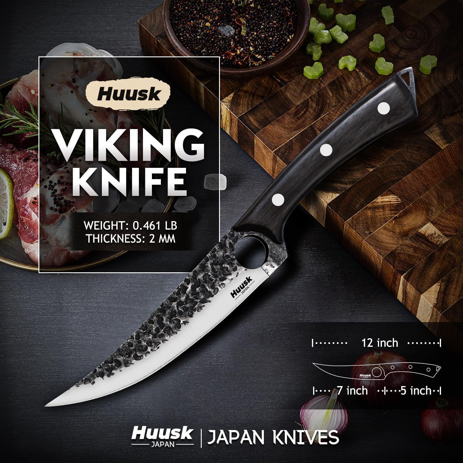 Huusk Viking boning knife 6 inch blade for meat trimming