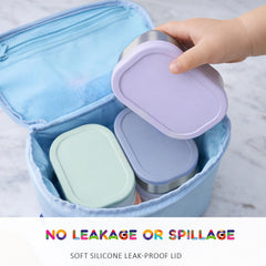 Soft silicone lid on EC-Gaze stainless steel snack box