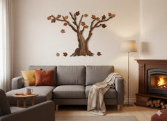 Eco-conscious nature wall decor featuring maple tree silhouette