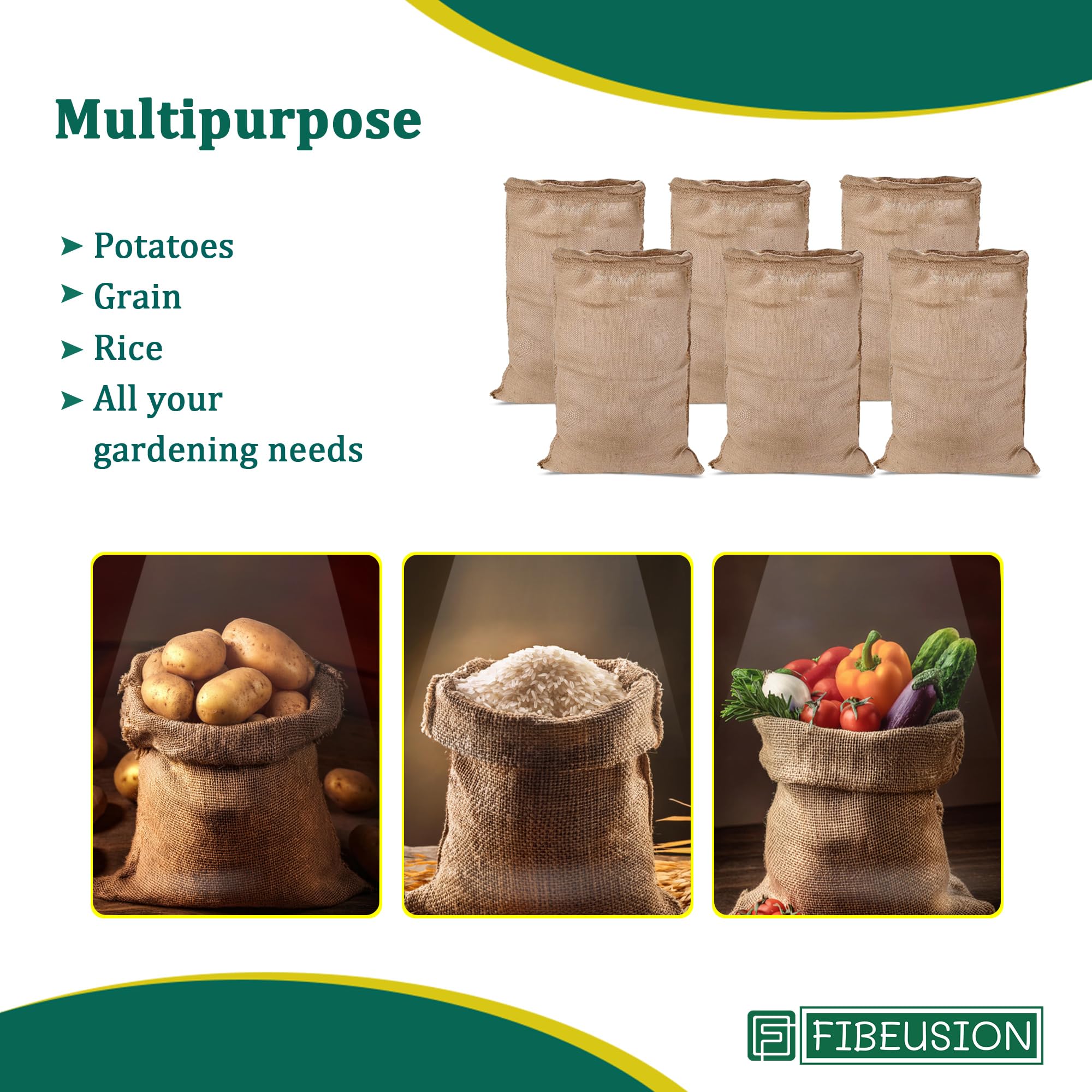 Set of burlap sacks for outdoor games and storage