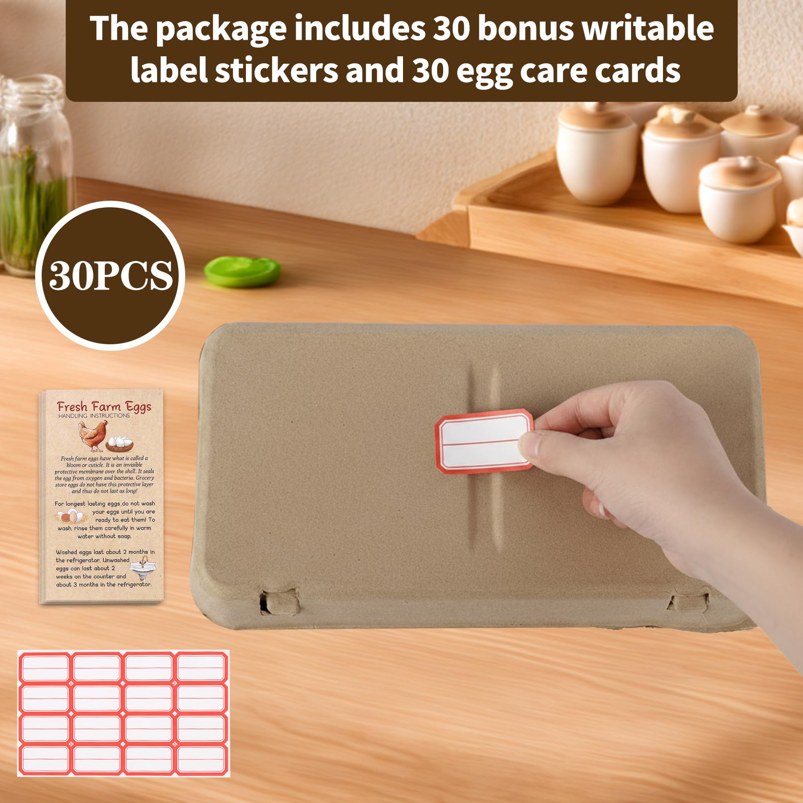 Blank top egg cartons for branding or dating