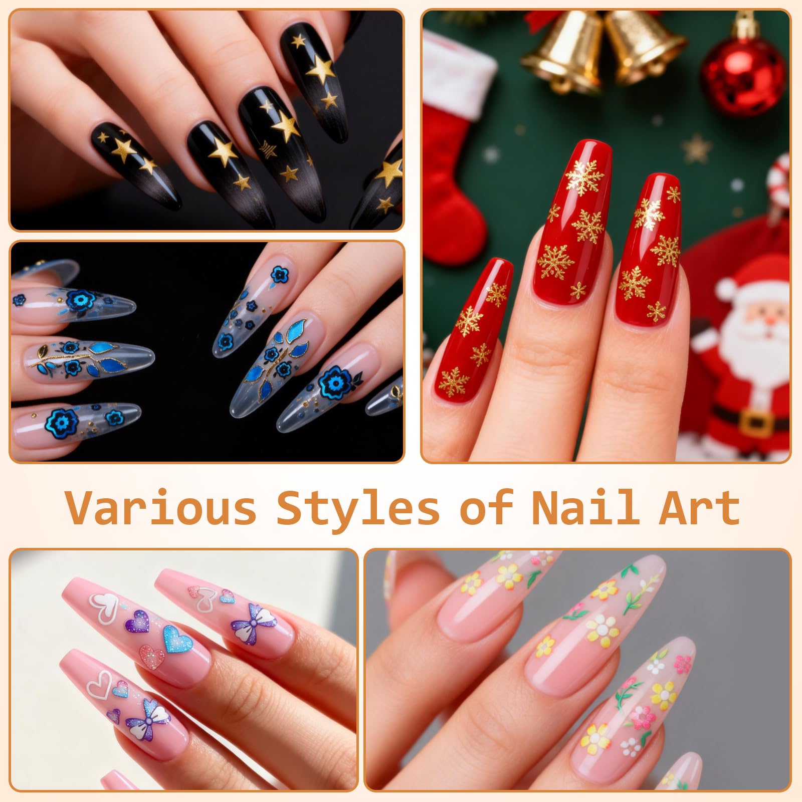 Floral decals for crafts and nails