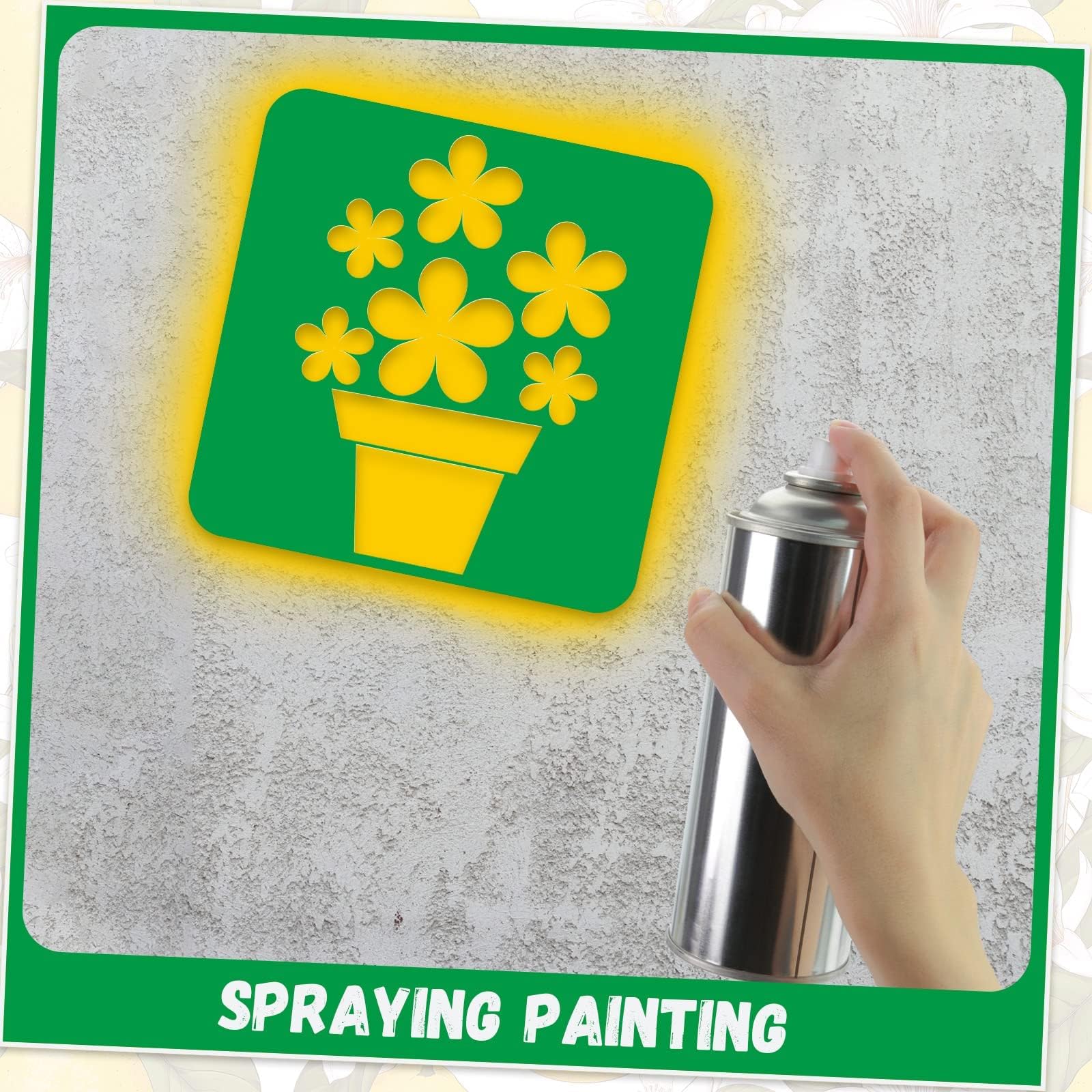 Stencils for wood canvas paper fabric walls floors