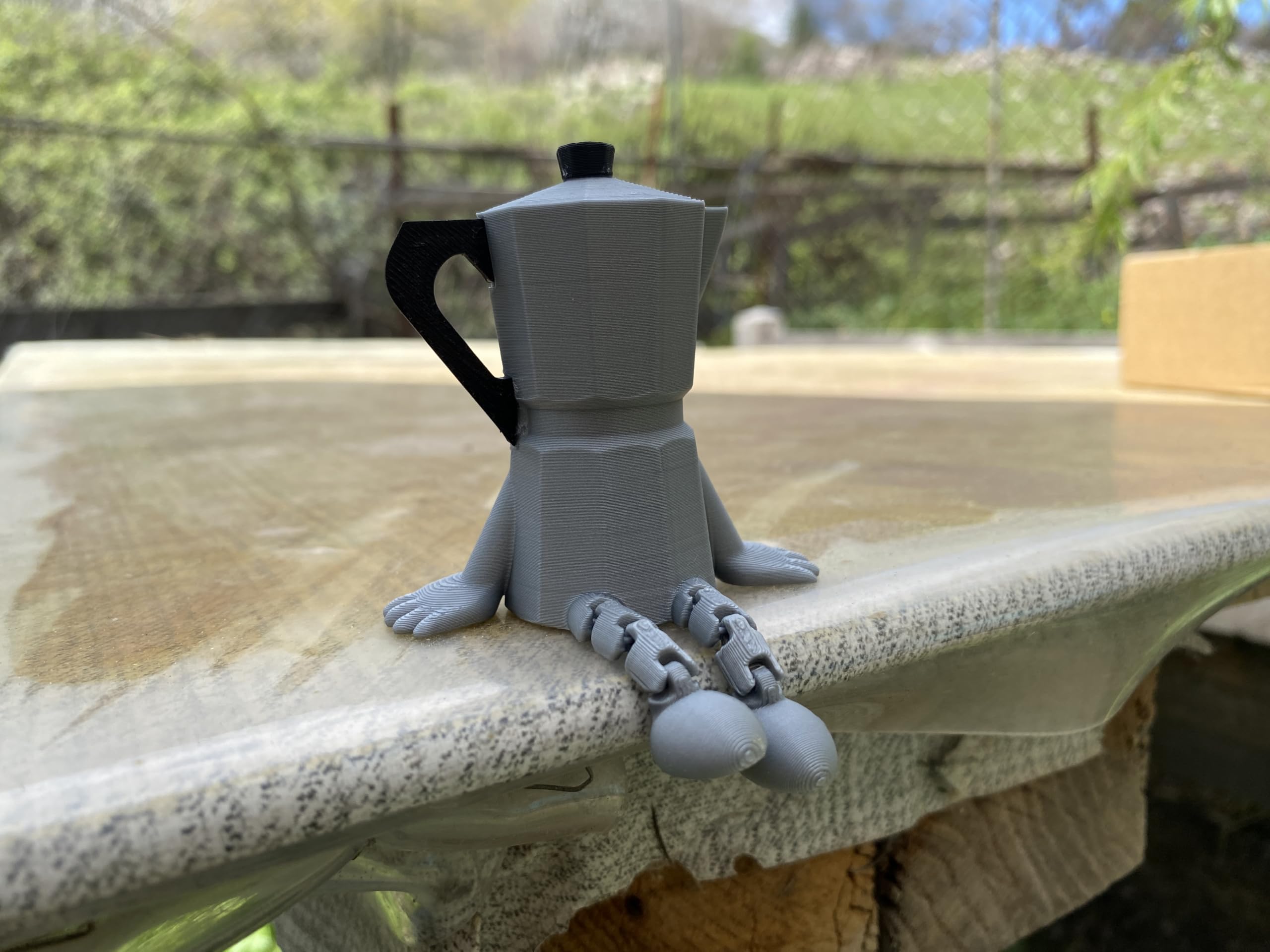 Eco-friendly PLA moka pot decorative figurine