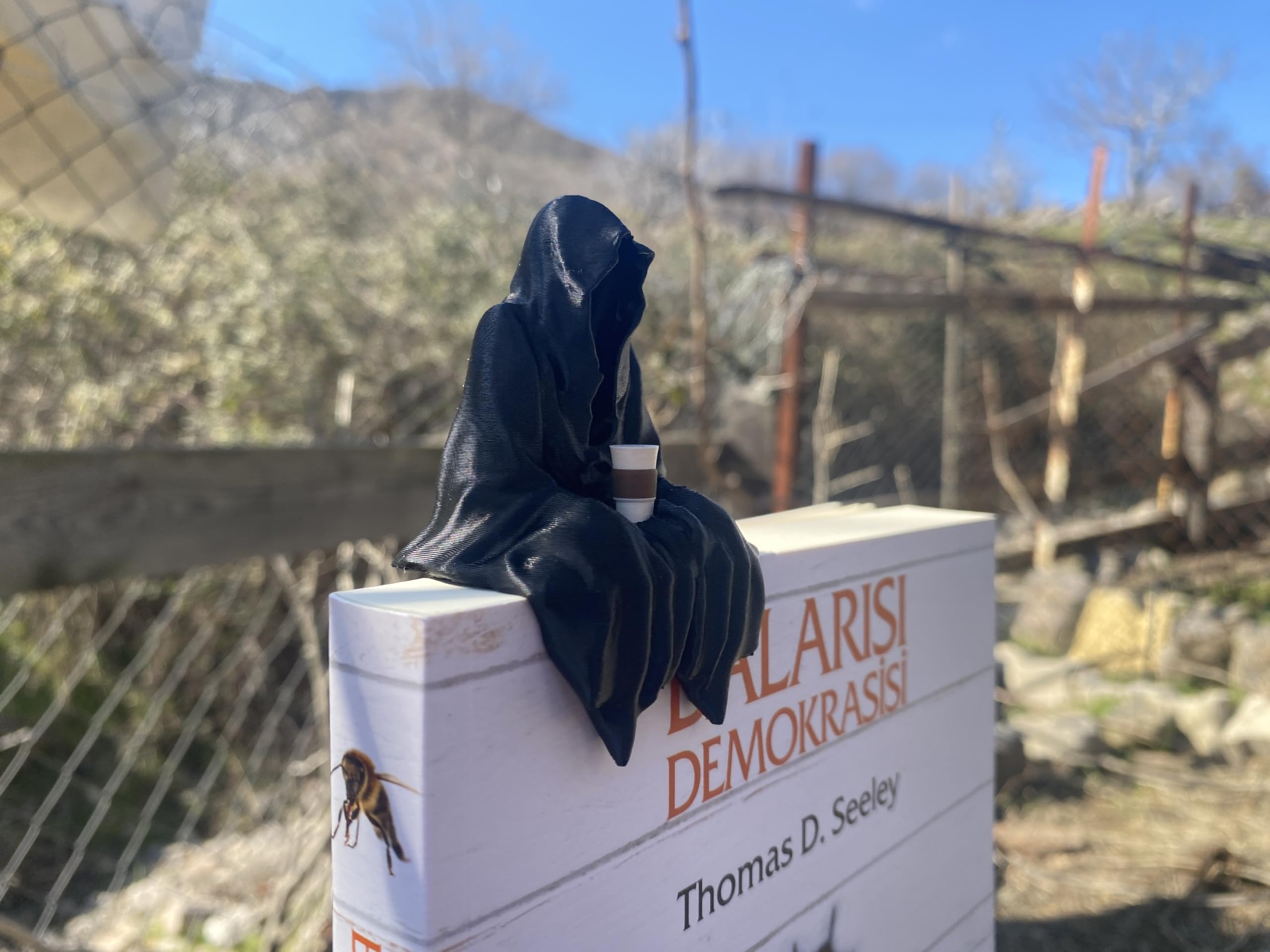 Book lovers gift ghost figurine for shelves and desks