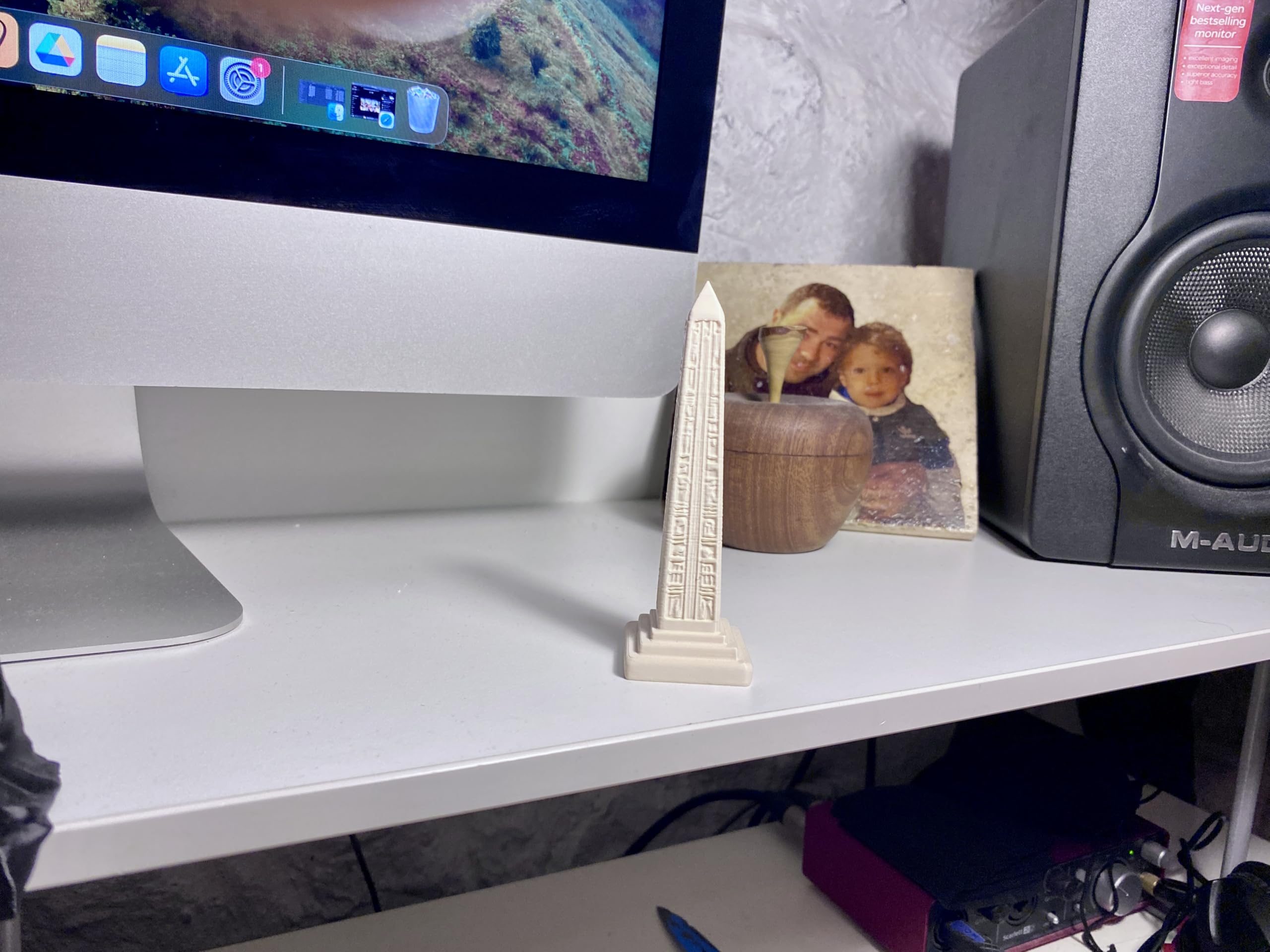 Eco friendly PLA obelisk showcasing Egyptian motif