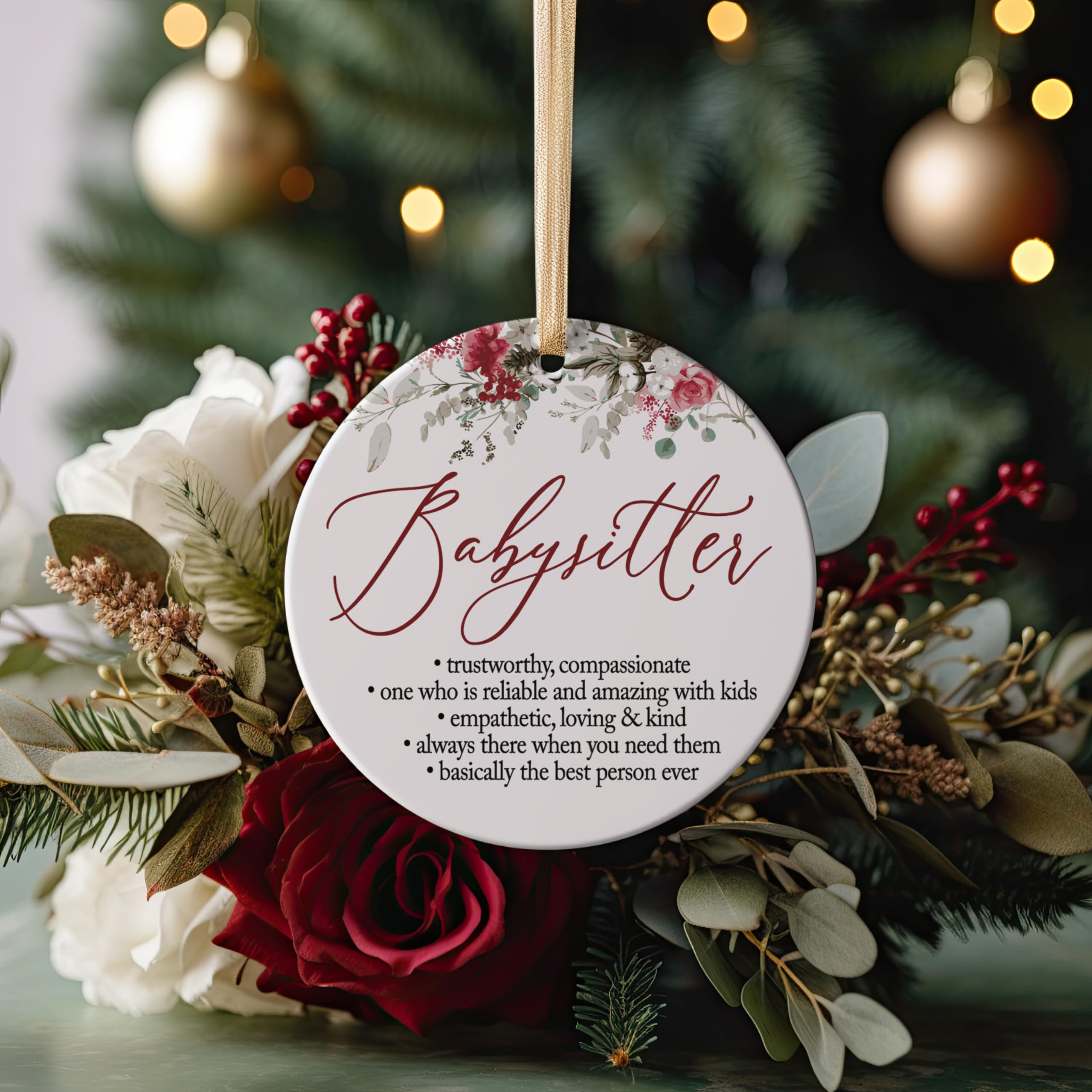 Eco-friendly UV printed ornament with vibrant colors on white ceramic