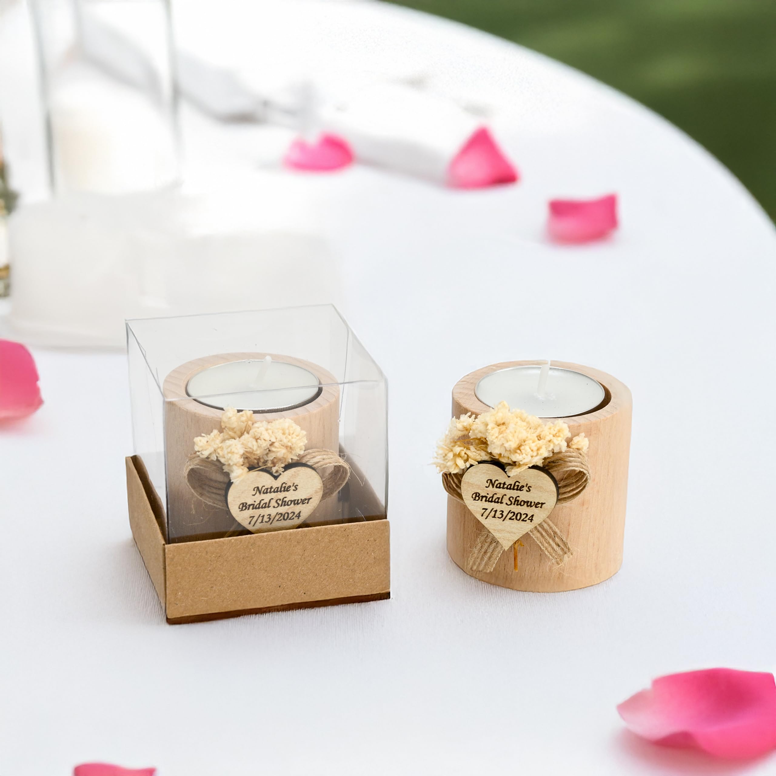 eco-friendly wood candle holders for weddings and events